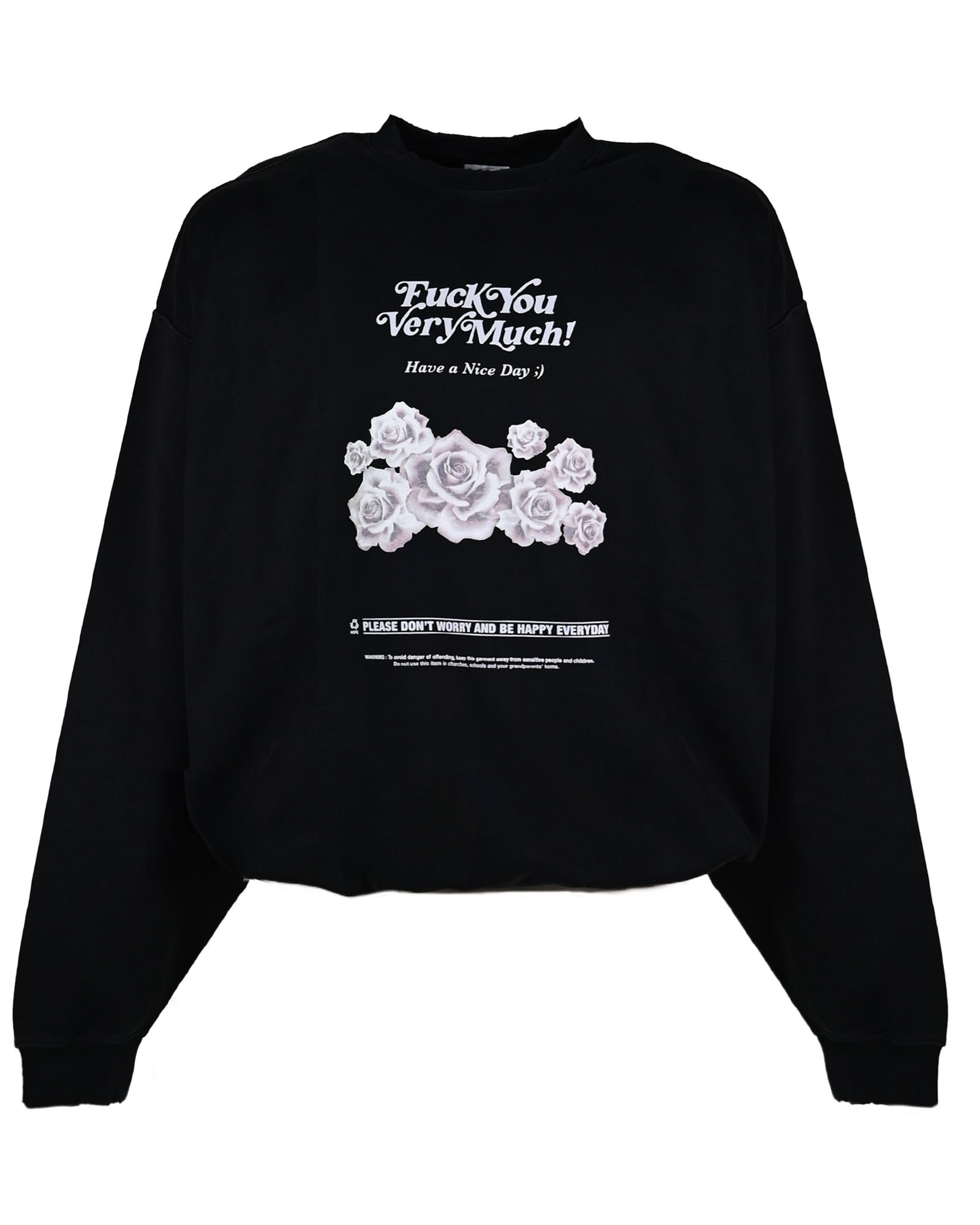 VETEMENTS・ヴェトモン - スウェット FUVERY MUCH SWEATSHIRT / WASHED BLACK