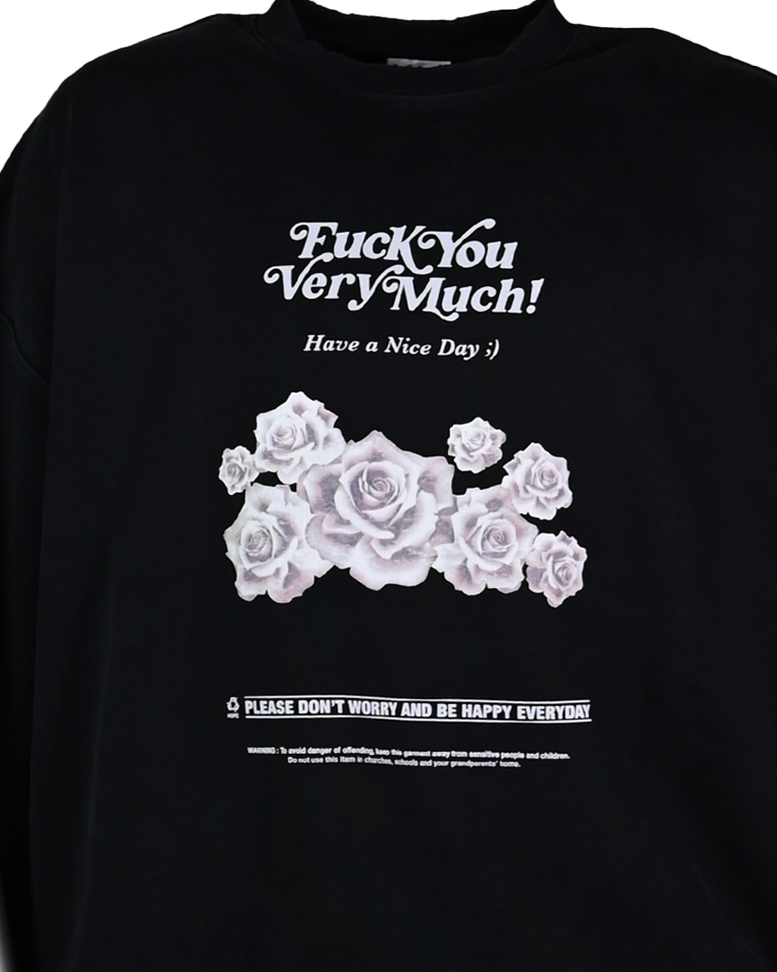 VETEMENTS・ヴェトモン - スウェット FUVERY MUCH SWEATSHIRT / WASHED BLACK