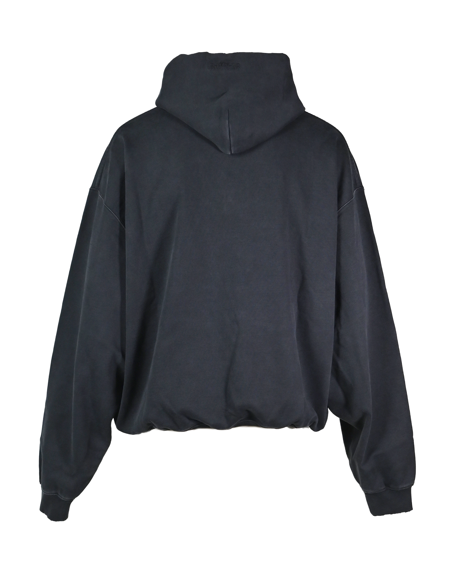 VETEMENTS・ヴェトモン - パーカー・フーディ TAPE LOGO DESTROYED HOODIE / FADED BLACK