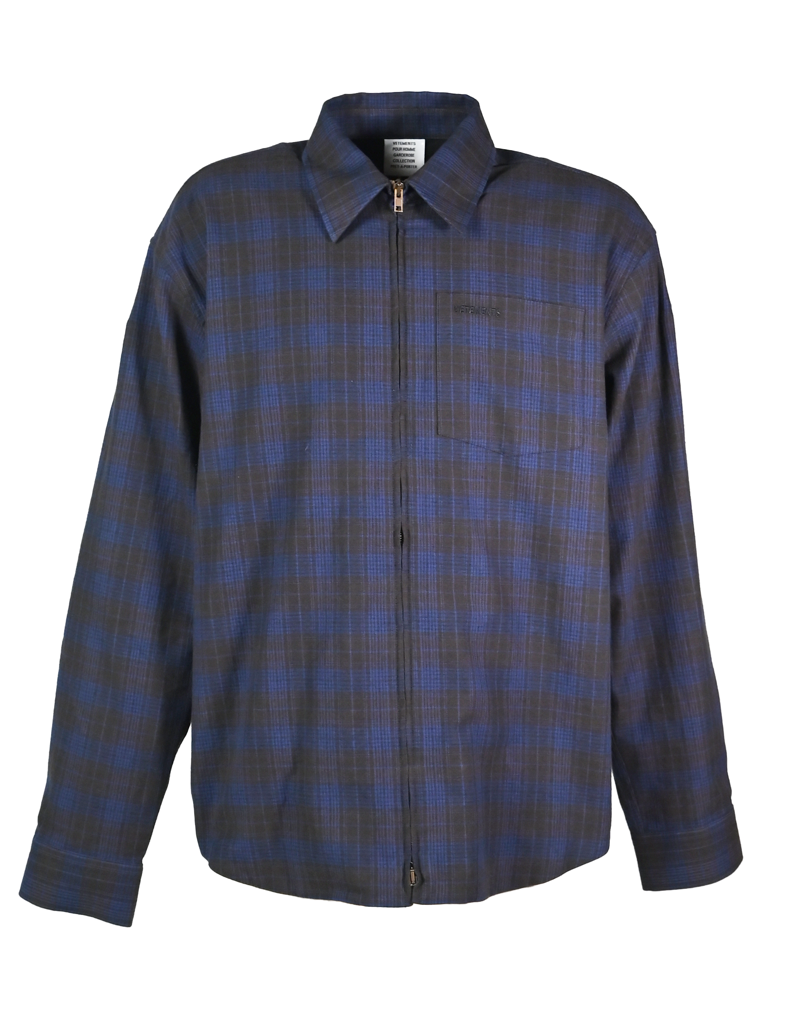 VETEMENTS・Vetements -  ZIP-UP FLANNEL SHIRT / BLACK CHECK
