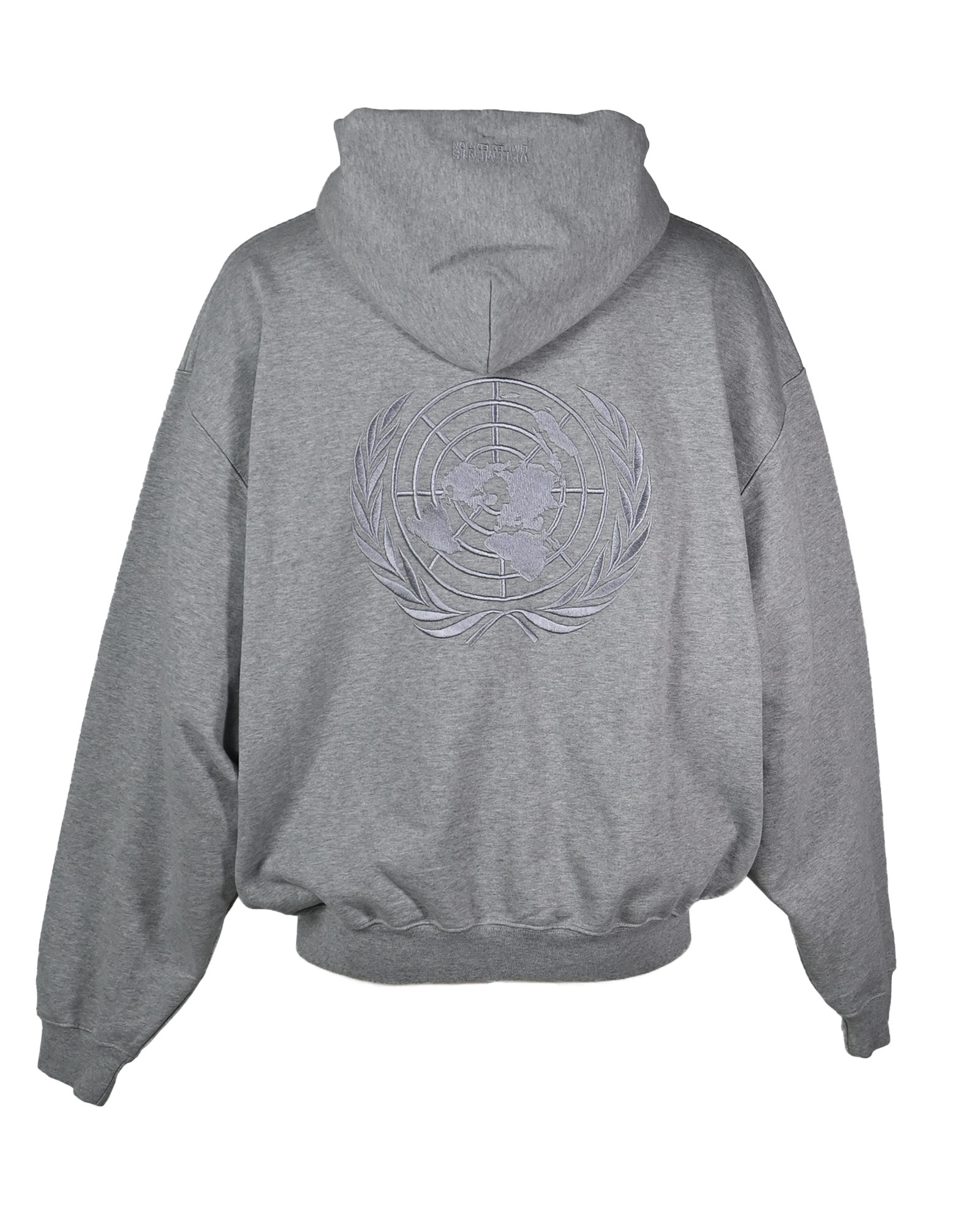 VETEMENTS・Vetements -  EMBROIDERED BACK ZIP-UP HOODIE / GREY MELANGE