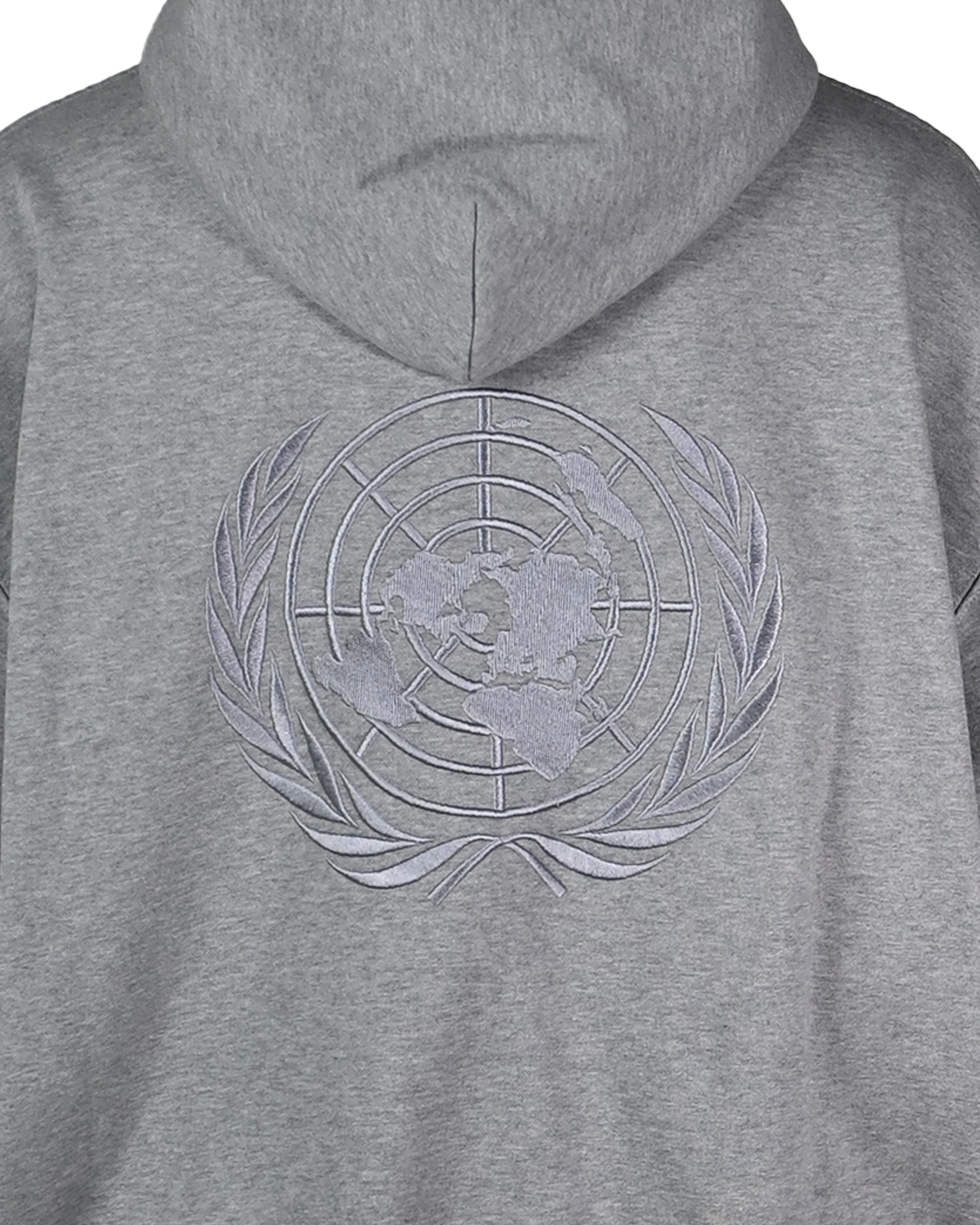 VETEMENTS・Vetements -  EMBROIDERED BACK ZIP-UP HOODIE / GREY MELANGE