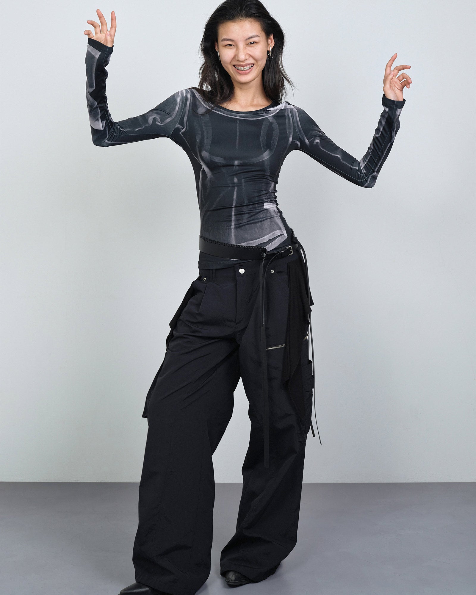 NACHE・ナチェ - パンツ MIXED LAYERED TIE JOGGER PANTS (UNISEX)