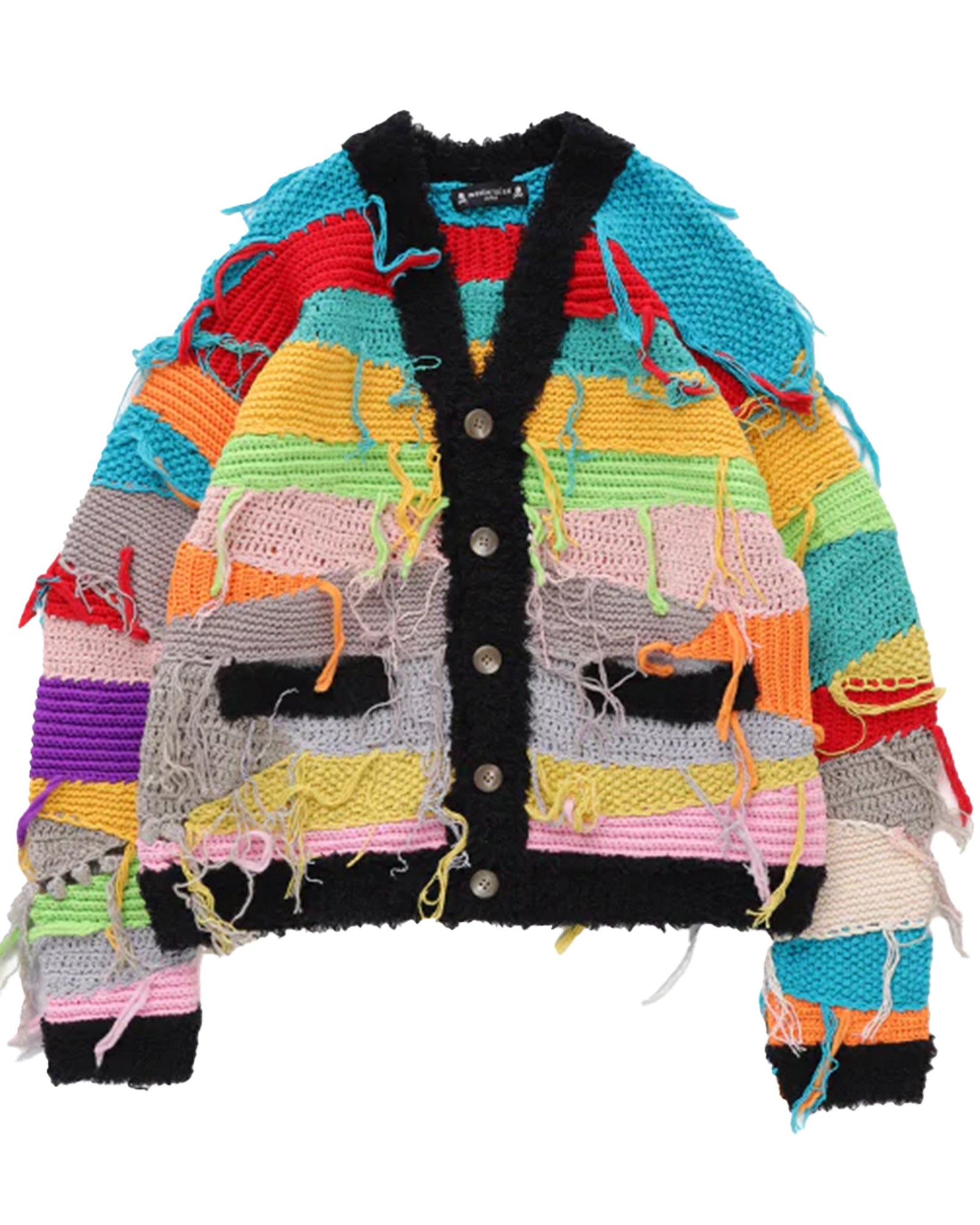 HANDKNITTED MULTI PATCHWORK CARDIGAN / MULTI