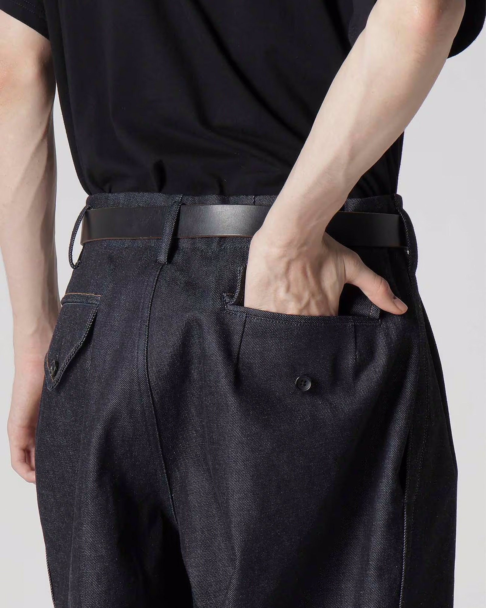 Y's for men・ワイズ フォー メン - デニムパンツ 13oz DENIM PANTS WITH SIDE TAPE / BLACK