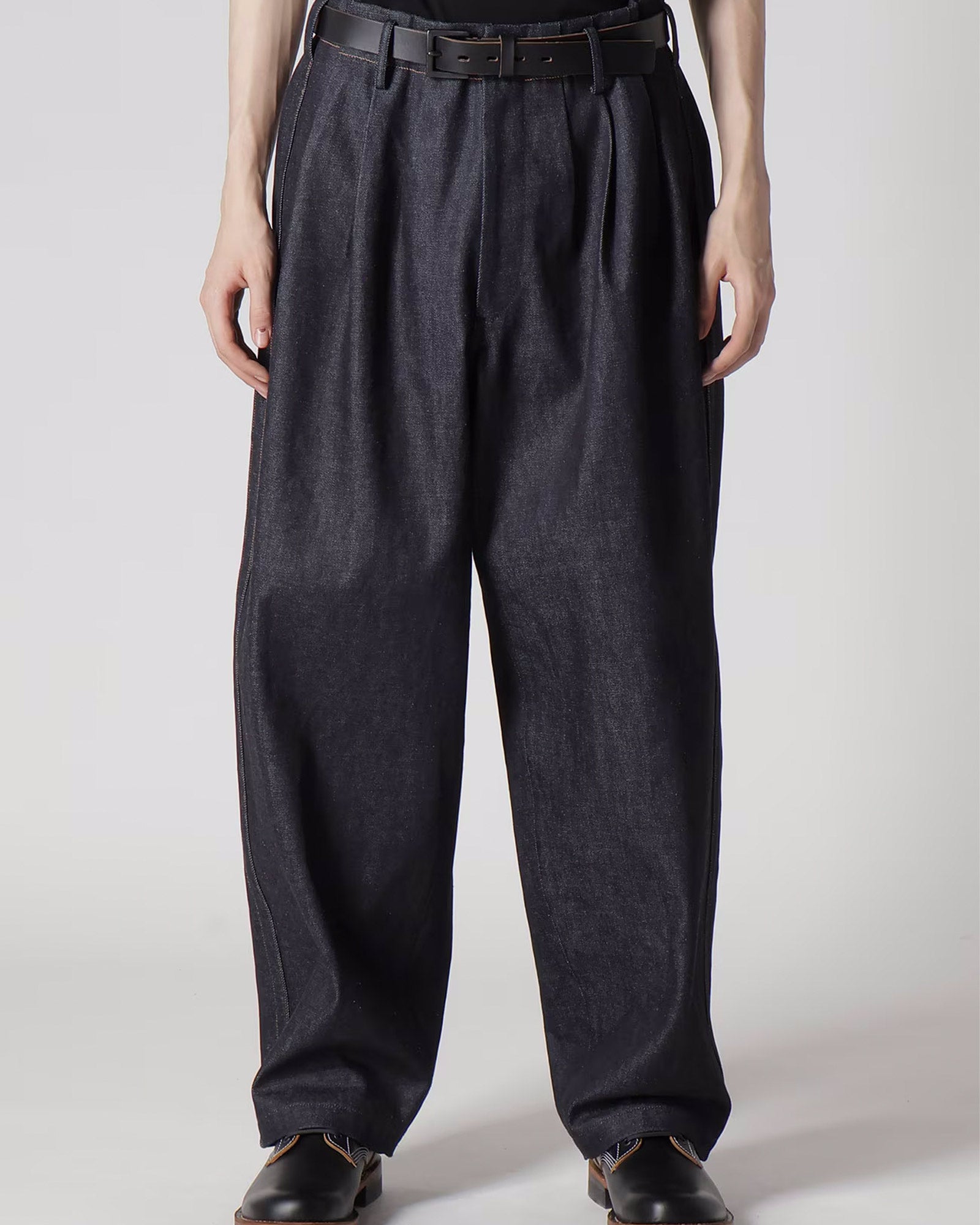 Y's for men・ワイズ フォー メン - デニムパンツ 13oz DENIM PANTS WITH SIDE TAPE / BLACK