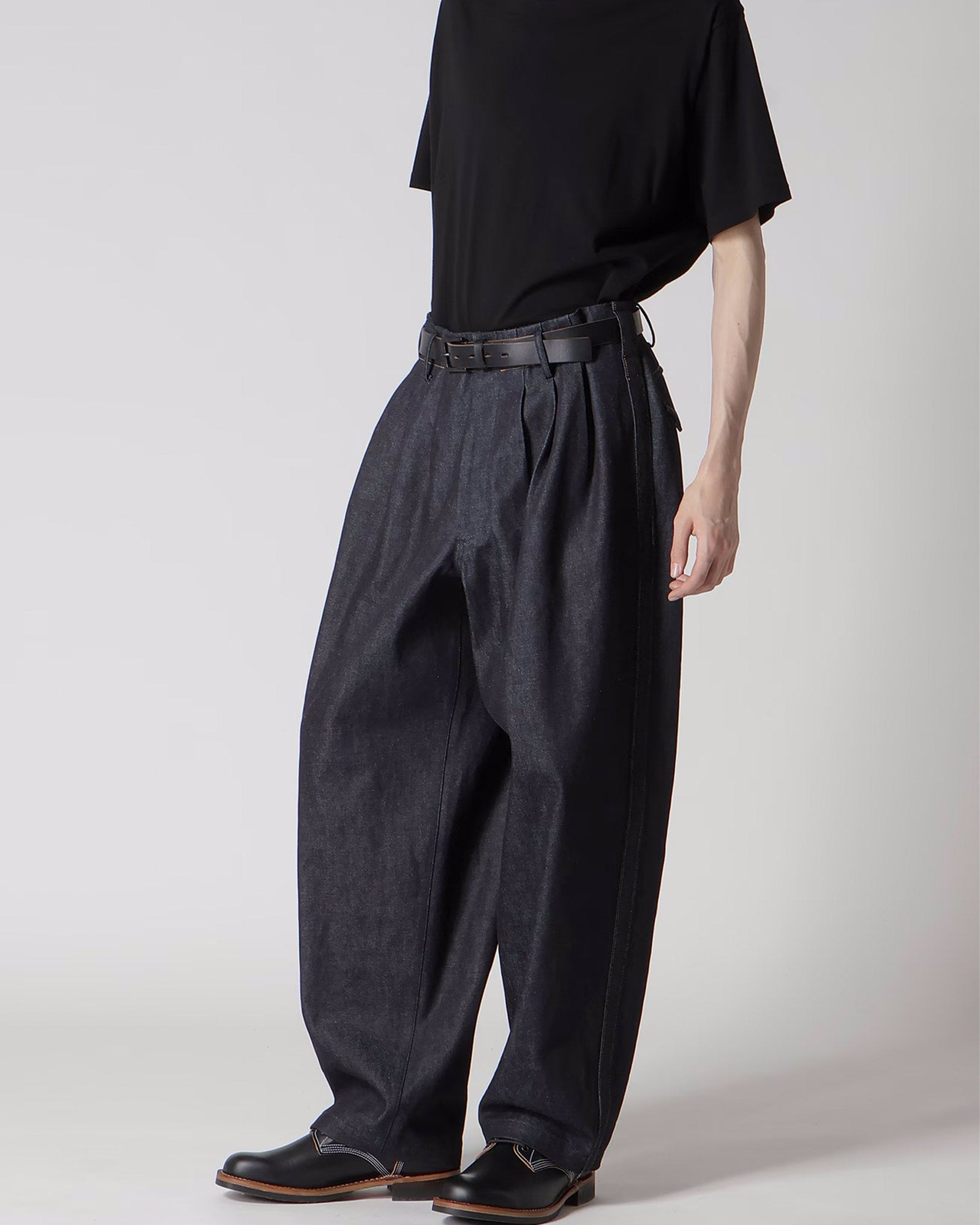 Y's for men・ワイズ フォー メン - デニムパンツ 13oz DENIM PANTS WITH SIDE TAPE / BLACK