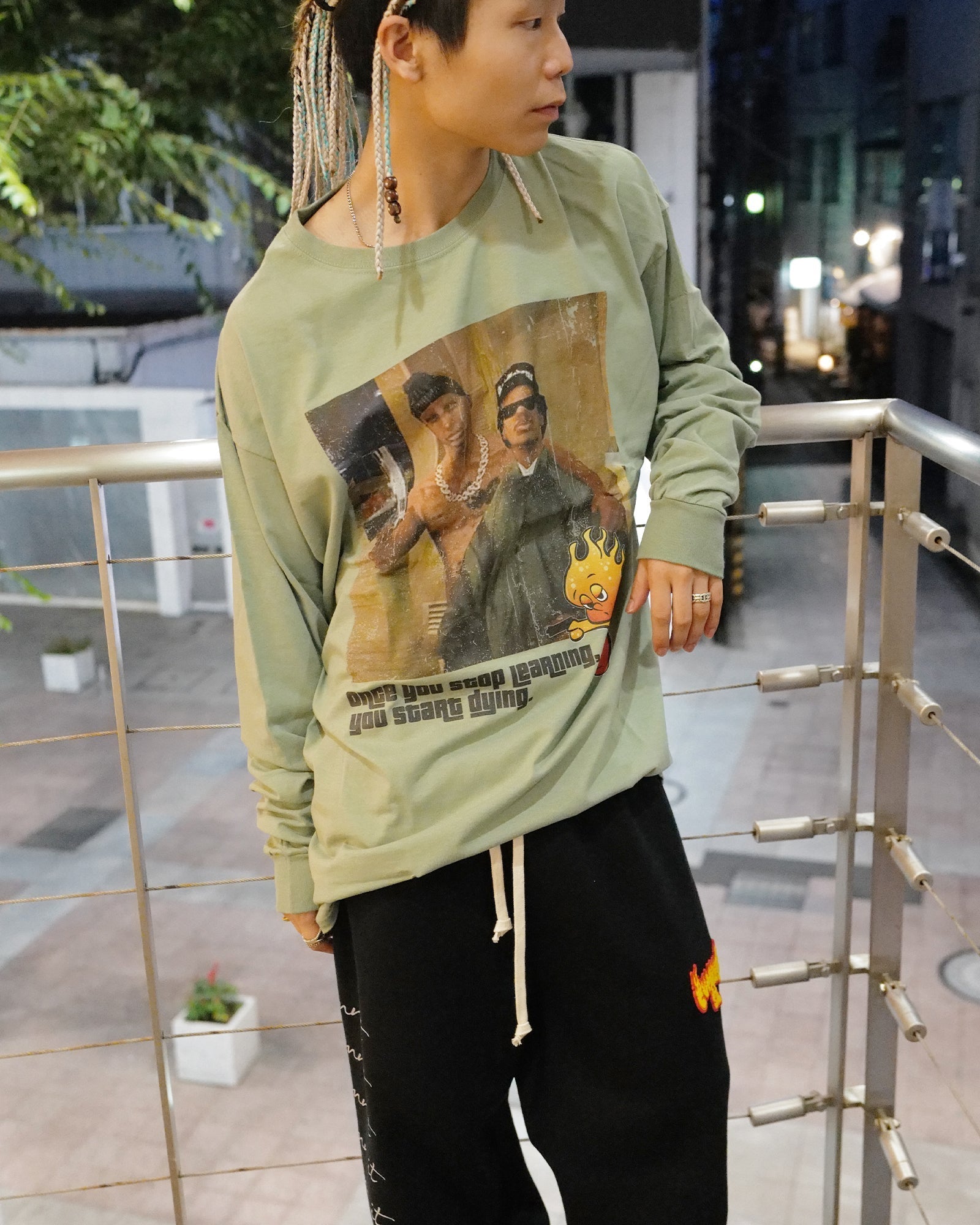 CVTVLIST・カタリスト - L/S Tシャツ GUNS LONGSLEEVE TEE / GREEN