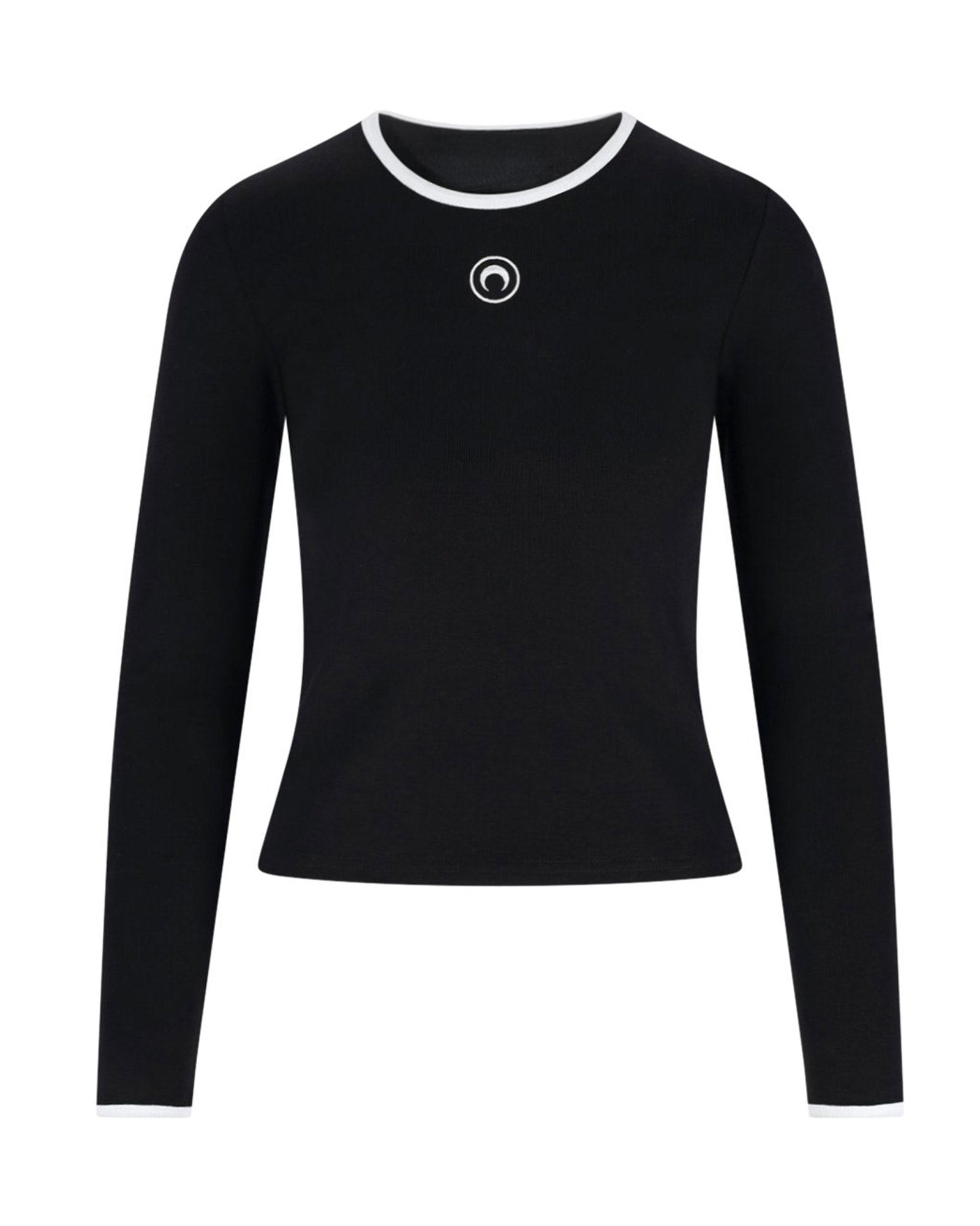 MOON LOGO BICOLOR JERSEY LS T-SHIRT / BLACK/WHITE