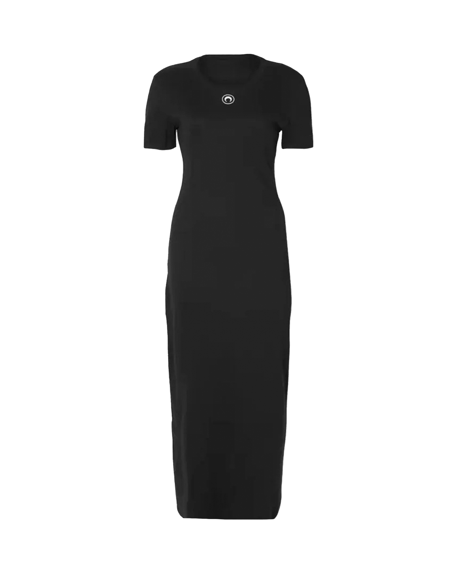 MOON LOGO RIBBED JERSEY TUBE DRESS / BLACK