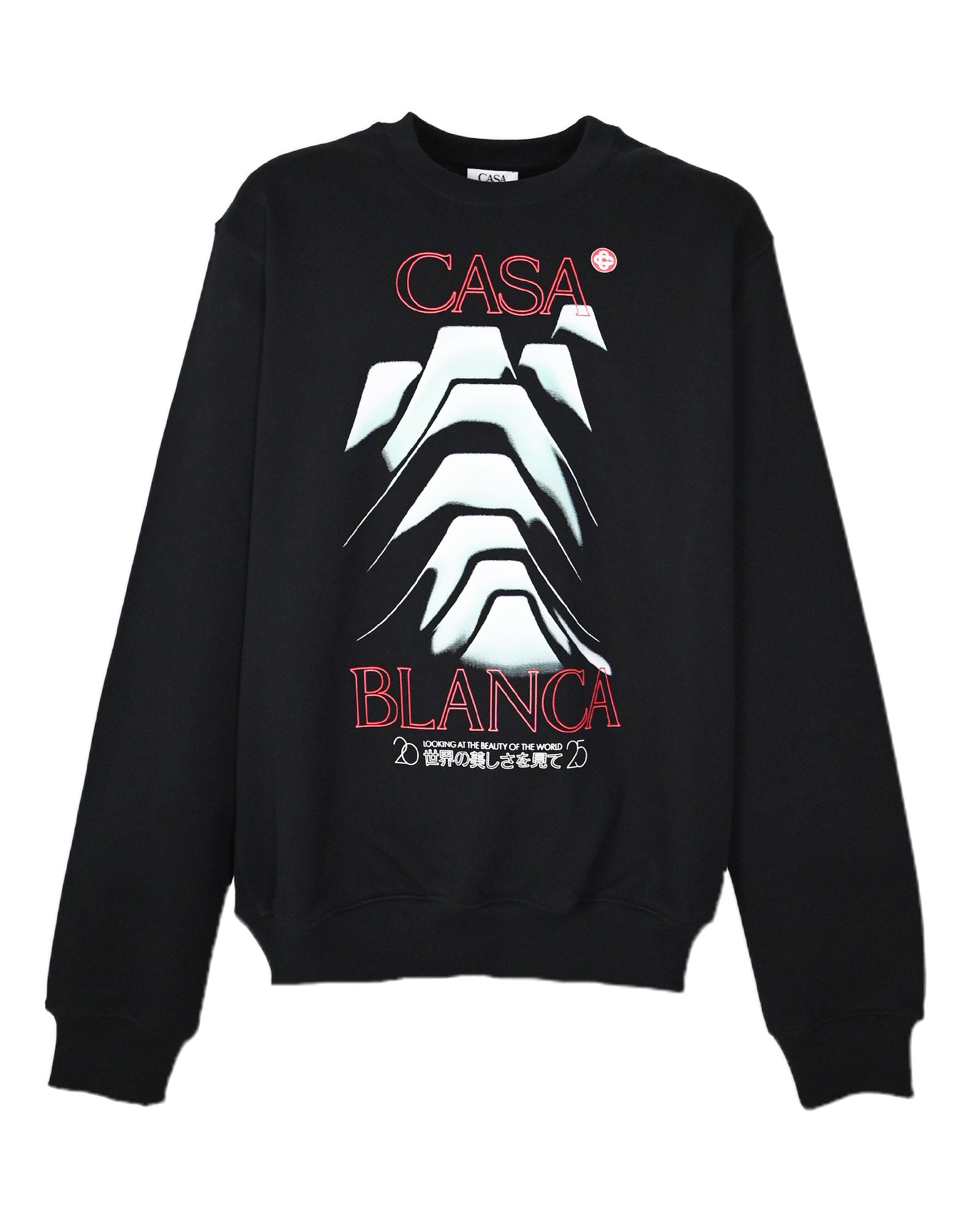 FROSTY MOUNTAIN SCREEN PRINTED SWEATSHIRT / BLACK