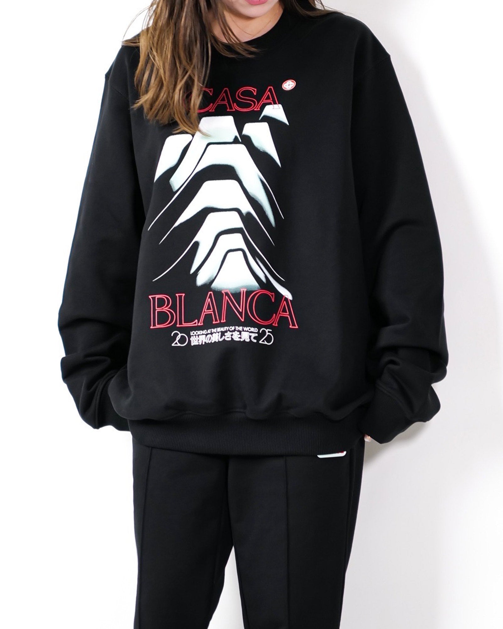 CASABLANCA・カサブランカ - スウェット FROSTY MOUNTAIN SCREEN PRINTED SWEATSHIRT / BLACK