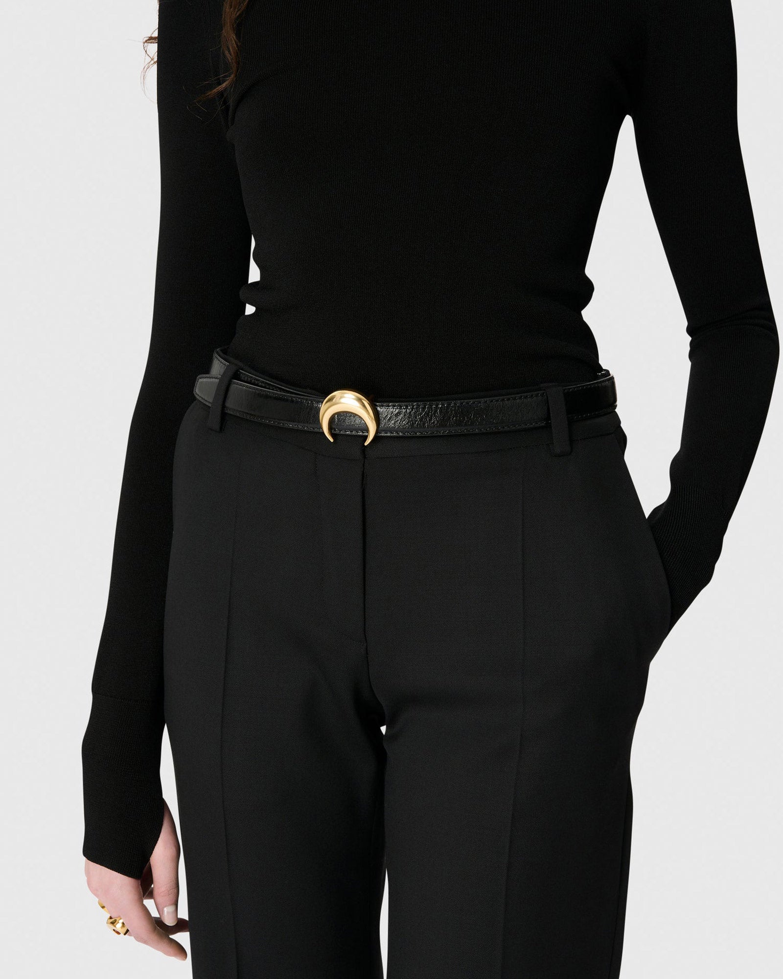 Marine Serre (マリーン・セル) SS26 MS MOON BELT / BLACK/GOLD