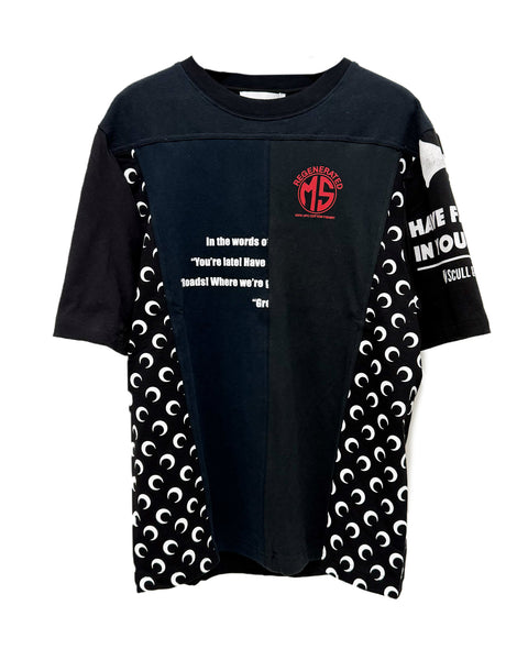 【新品】MARINE SERRE/マリーンセル Tシャツ ブラック Mサイズ マリーン セル MARINE SERRE クルーネックTシャツ ORGANIC COTTON 1X1
