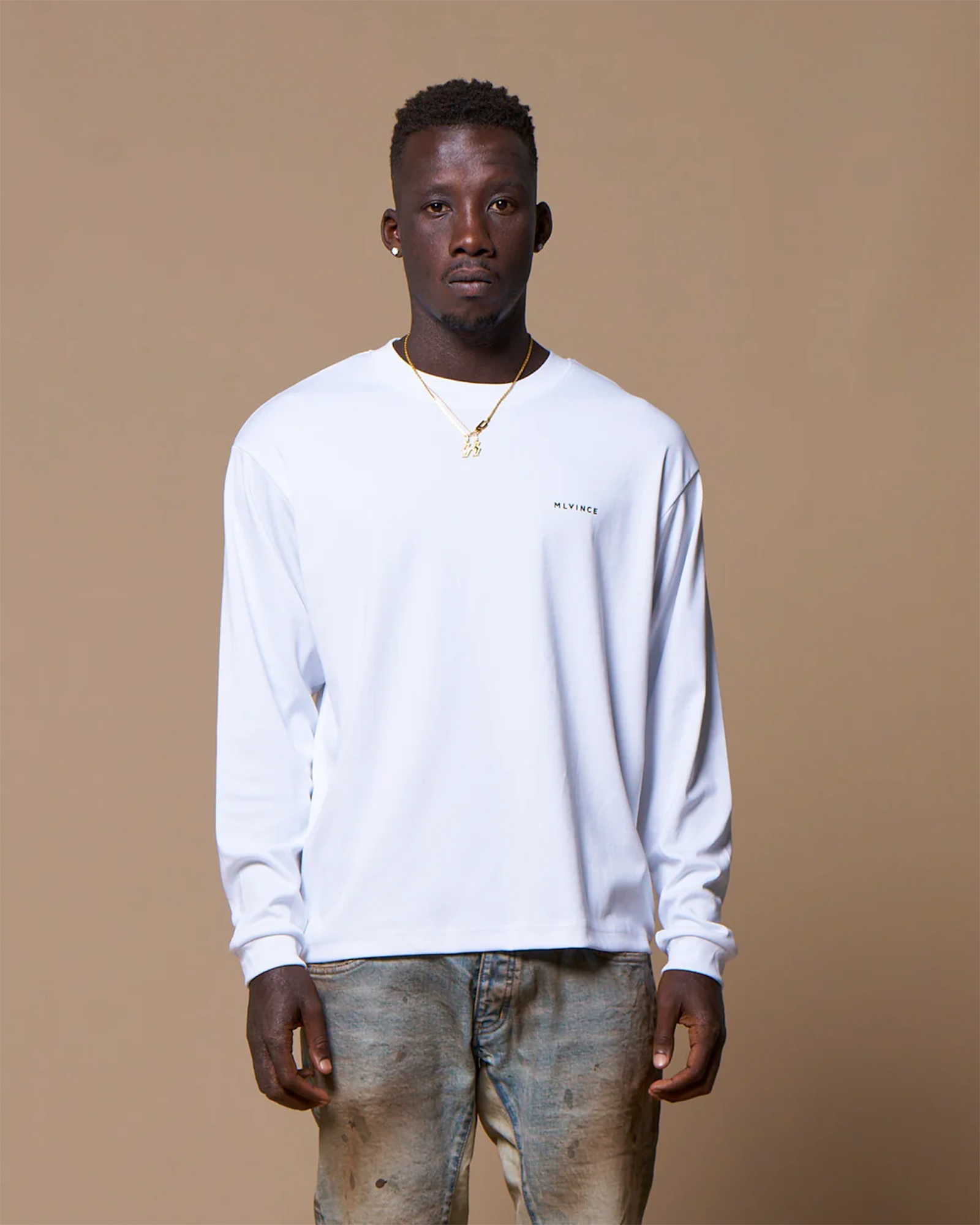 MLVINCE・メルヴィンス -  CLASSIC LOGO BOX LS TEE / WHITE