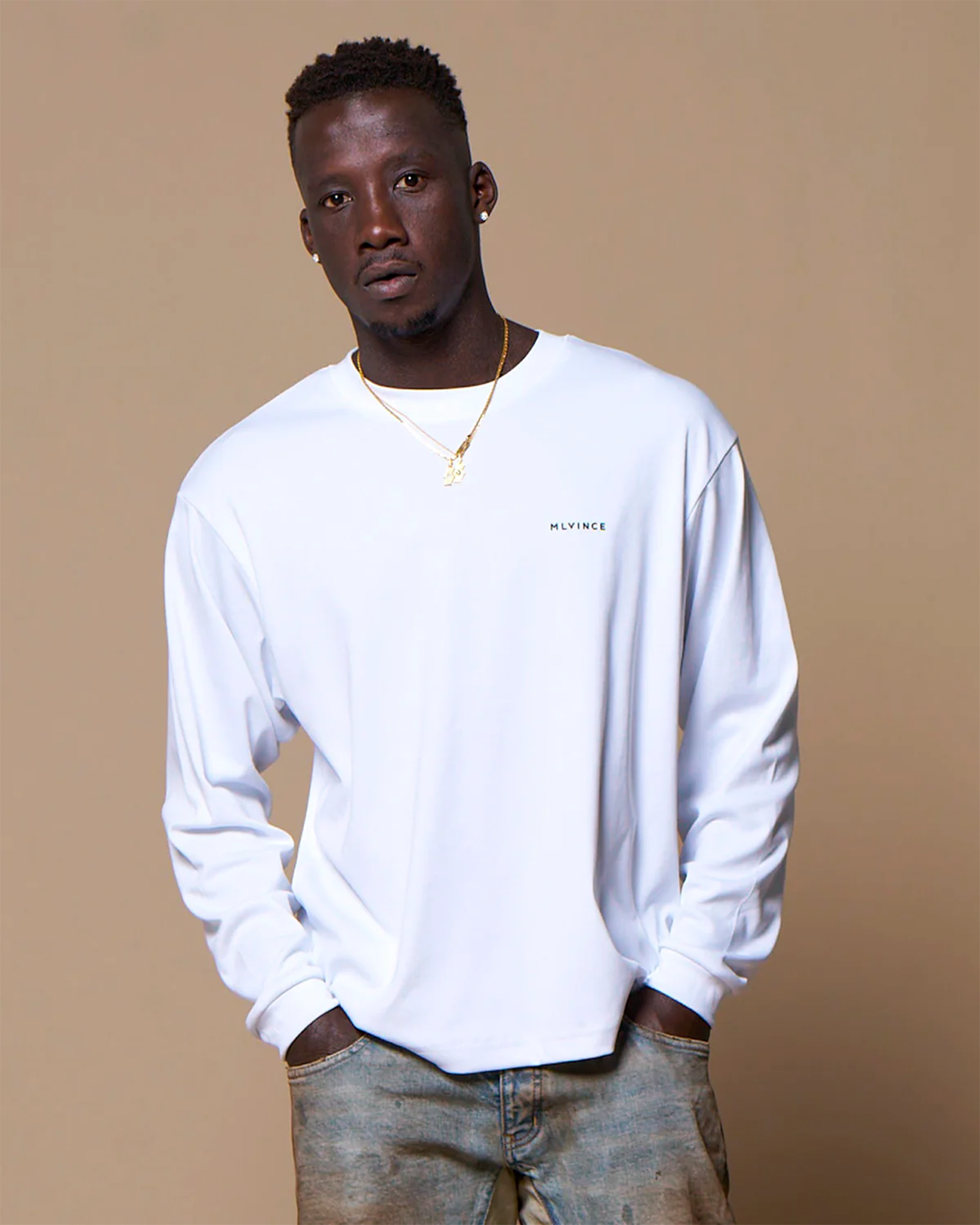 MLVINCE・メルヴィンス -  CLASSIC LOGO BOX LS TEE / WHITE