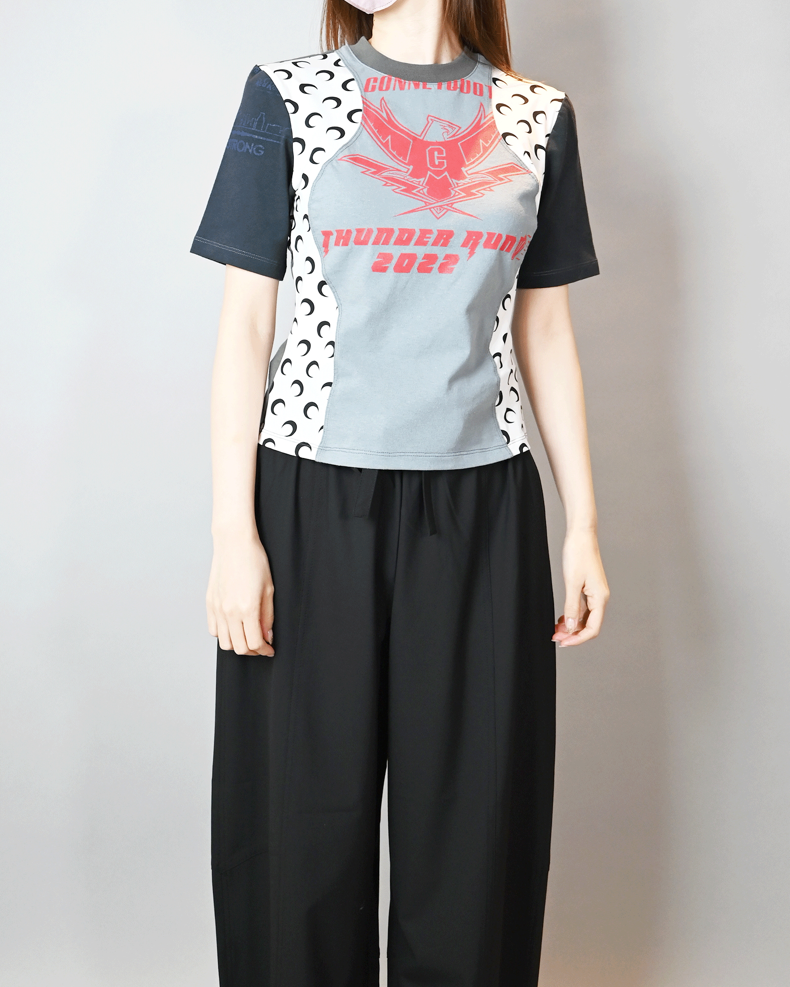 Marine Serre × REGENERATED GRAPHIC T-SHIRTS BABY FIT T-SHIRT  / NIGHT OWL
