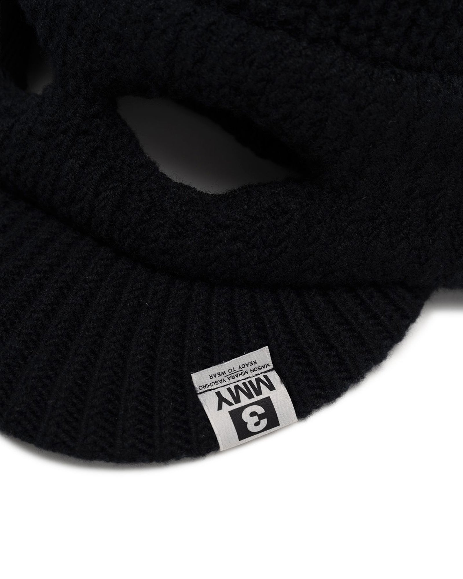 MIHARA YASUHIRO・ミハラヤスヒロ - キャップ MASKED VISOR KNIT CAP / BLACK