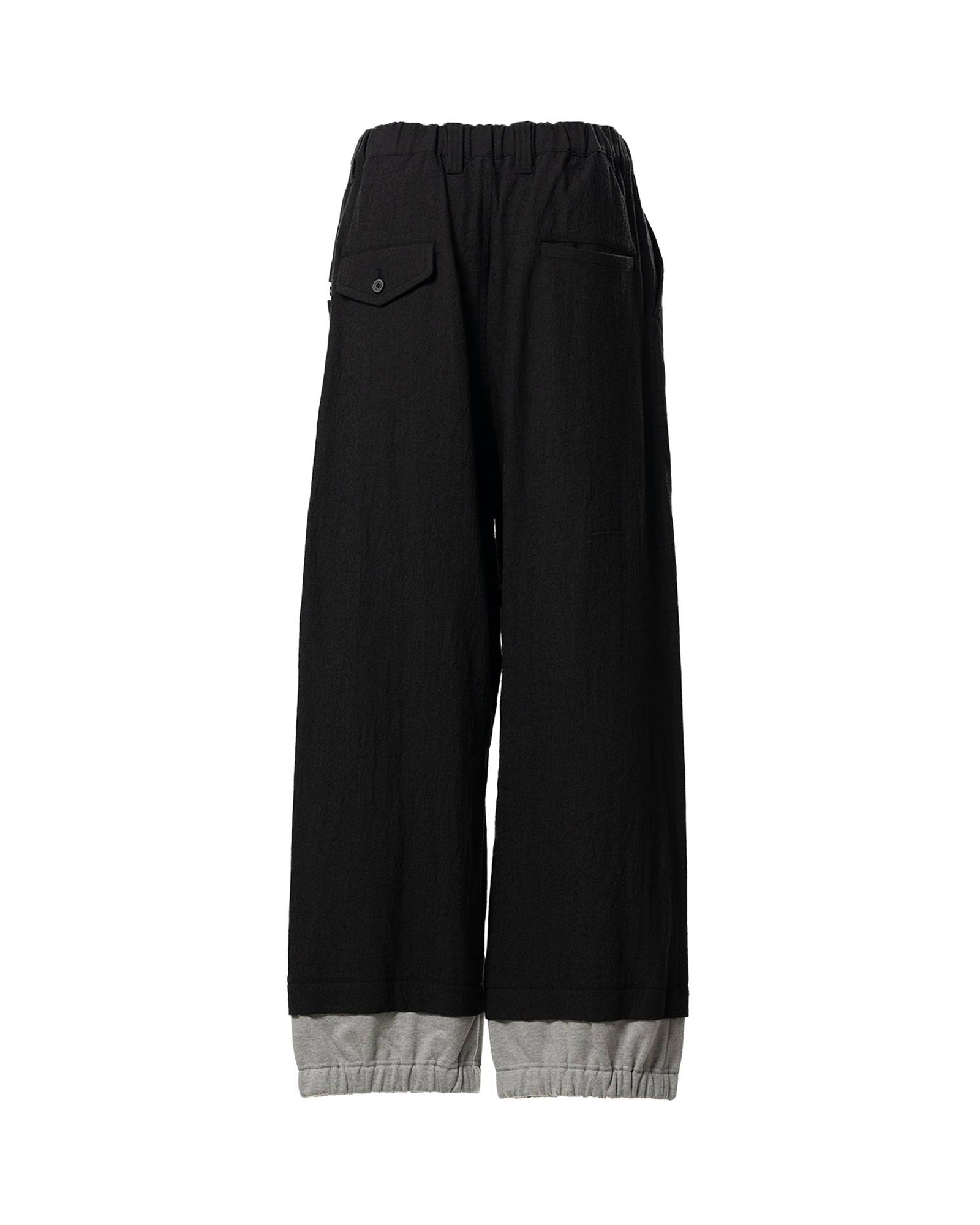 MIHARA YASUHIRO (ミハラヤスヒロ) MIX LAYERED WOOL PANTS / BLACK