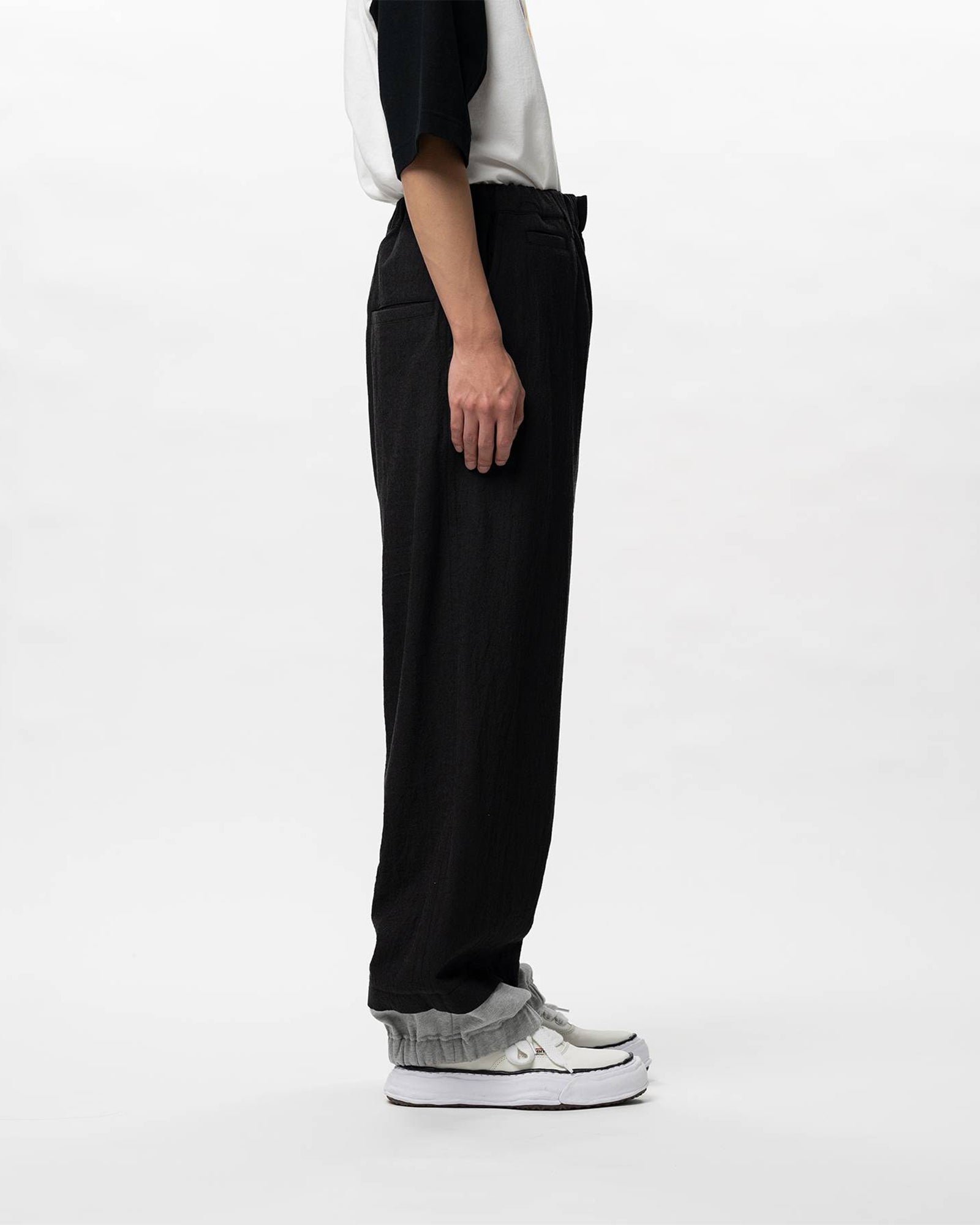 MIHARAYASUHIRO サルエルウールパンツ sizeS日本製 MIHARA YASUHIRO (ミハラヤスヒロ) MIX LAYERED WOOL PANTS / BLACK