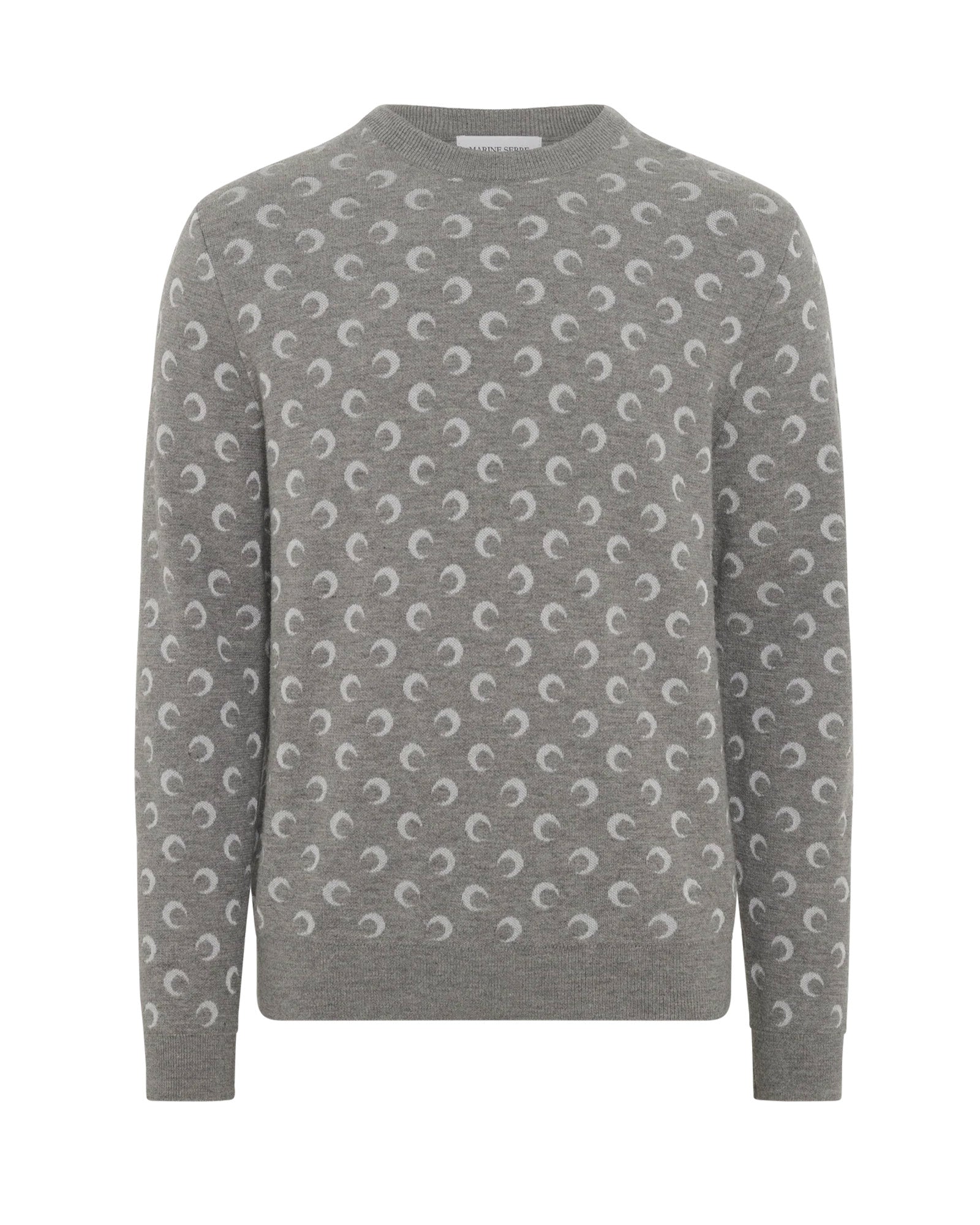 MOON JACQUARD KNIT CREWNECK SWEATER / MISTY GREY