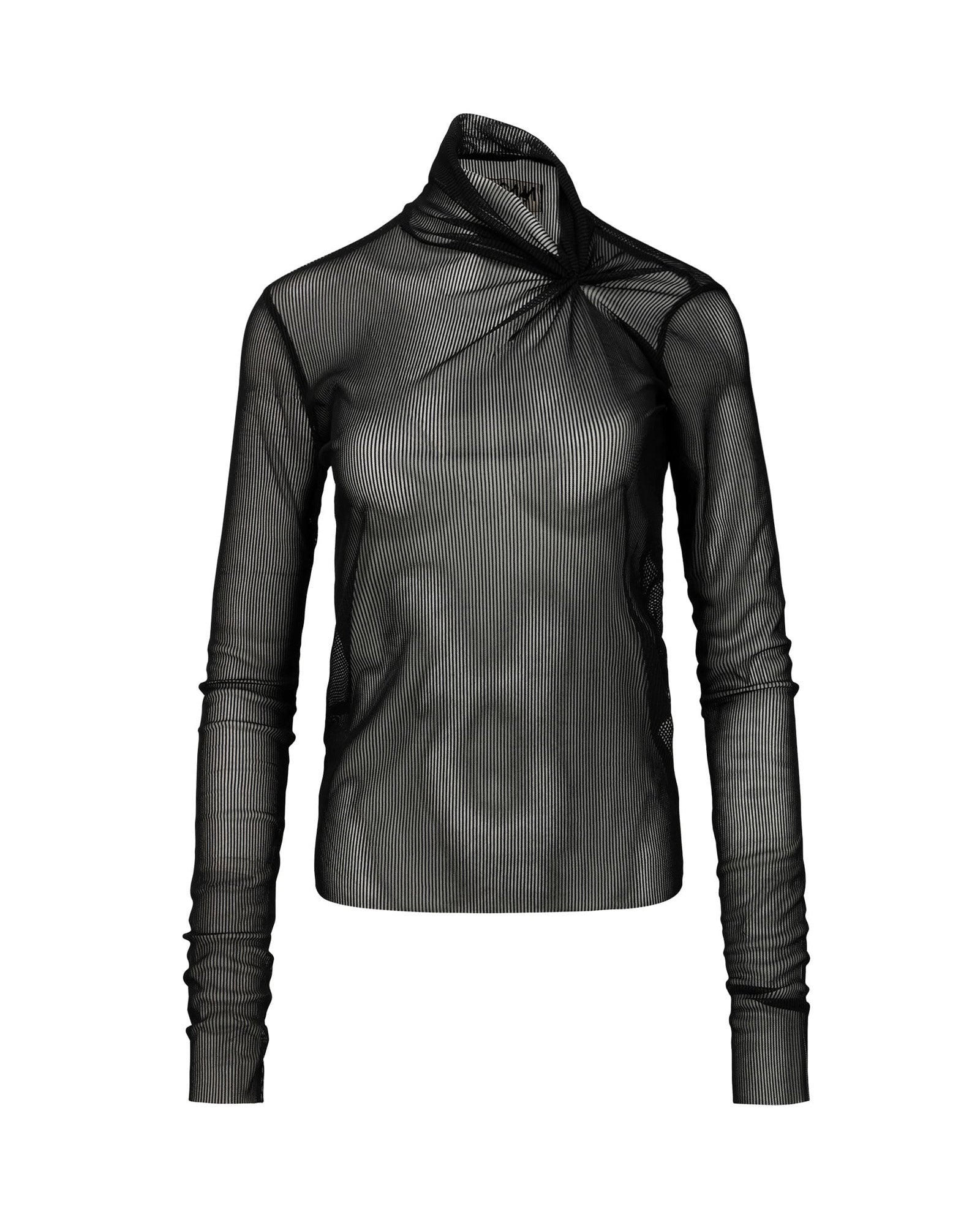 PULLED NECK LONG SLEEVE / BLACK