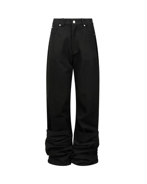 NACHE ブラック ワークパンツ NACHE (ナチェ) REVERSE COTTON PANTS / BLACK | Detail Application