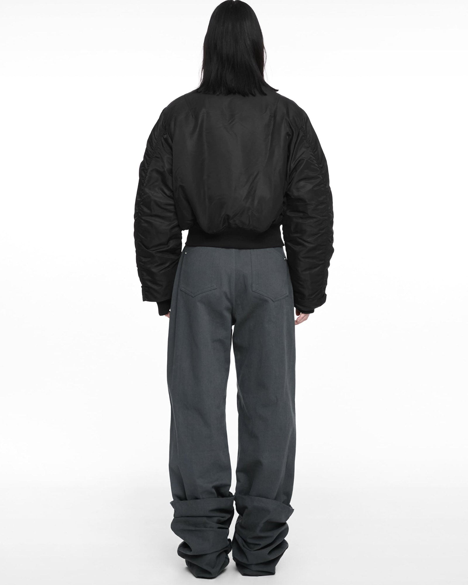 NACHE・ナチェ - ナイロンジャケット CROPPED BOMBER JACKET / BLACK