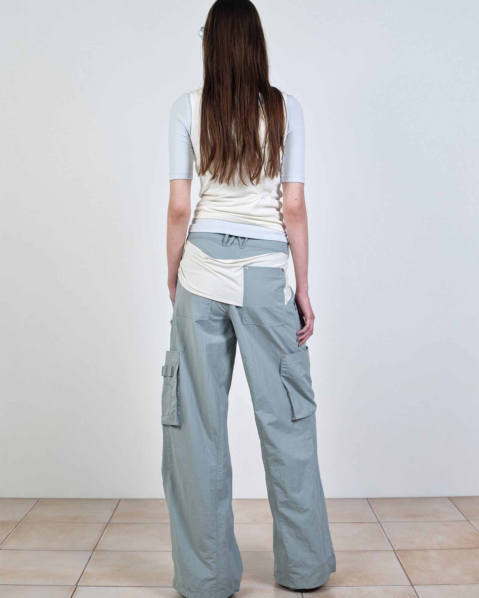 NACHE・Nache -  MIXED LAYERED TIE JOGGER PANTS (UNISEX) / LIGHT BLUE
