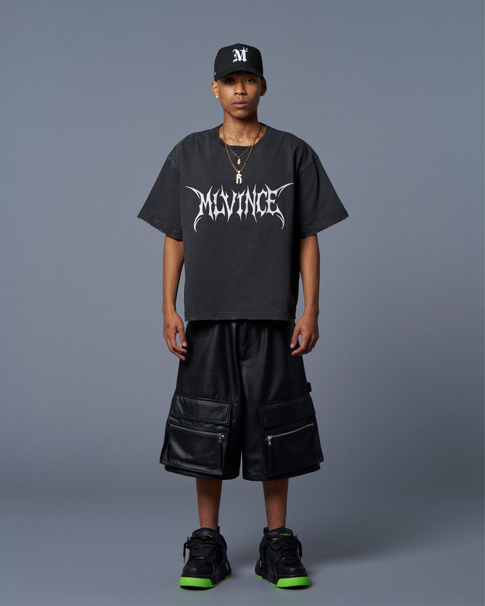 MLVINCE・メルヴィンス - トップス NOISE LOGO BIG TEE / WASHED BLACK