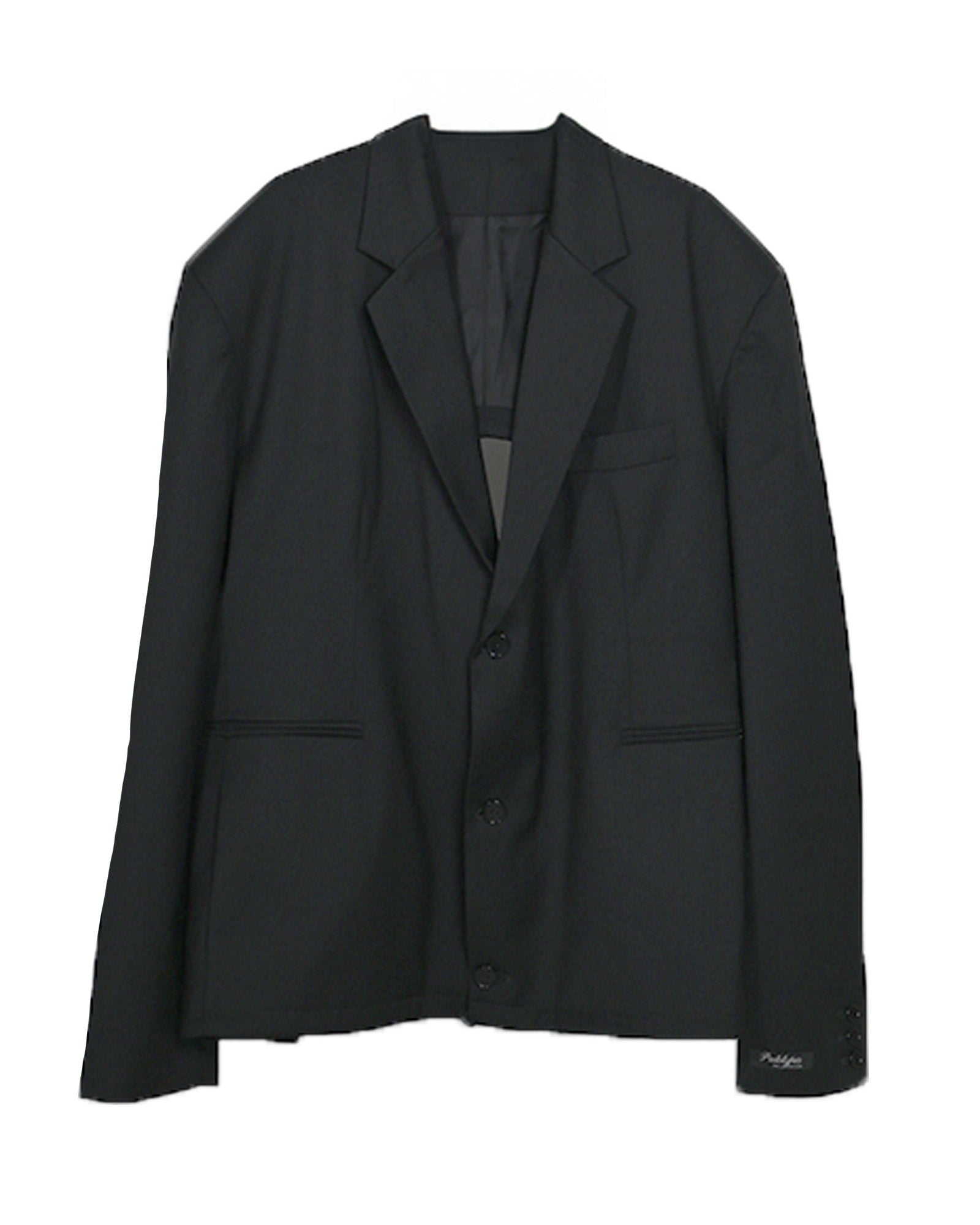OPEN BACK TAILORED JACKET / BLACK