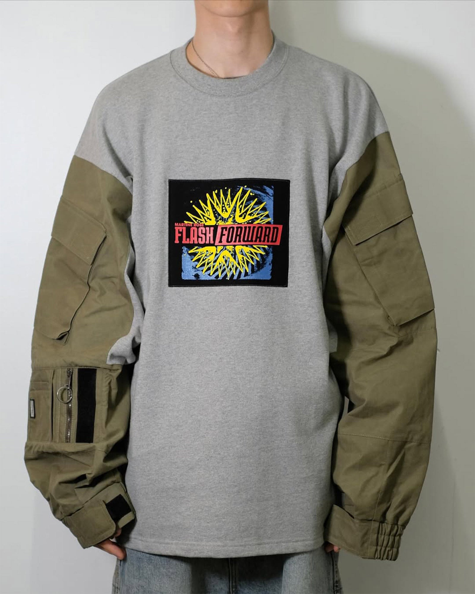 Martine Rose・マーティンローズ - L/S Tシャツ OVERSIZED UTILITY SLEEVE SHIRT / GREY
