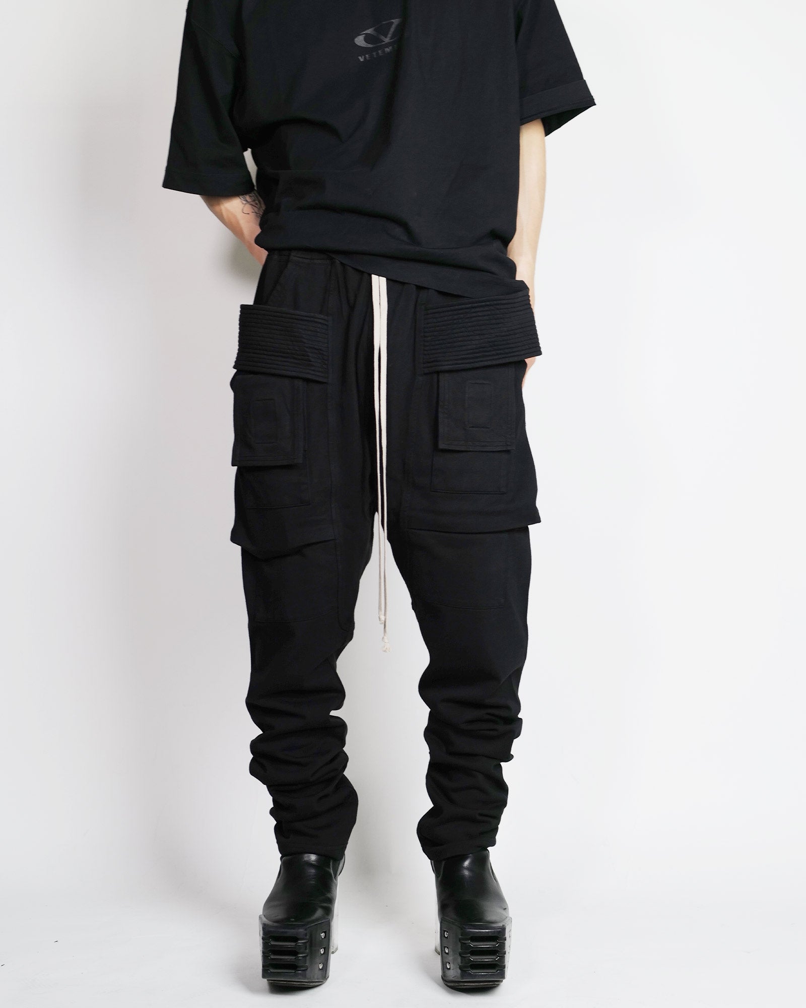RICK OWENS DRKSHDW・rick owens dark shadow -  CREATCH CARGO DRAWSTRING / BLACK