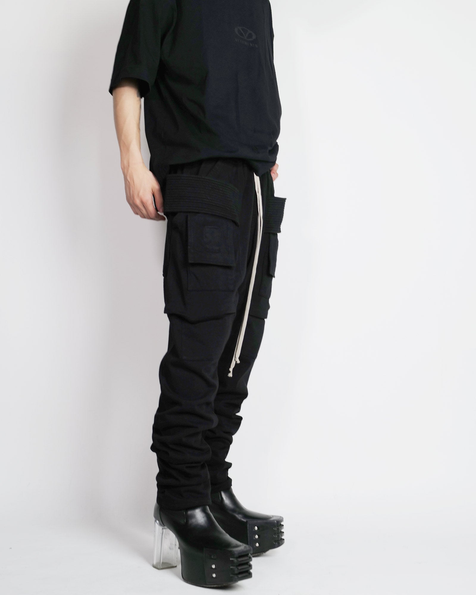 RICK OWENS DRKSHDW・rick owens dark shadow -  CREATCH CARGO DRAWSTRING / BLACK