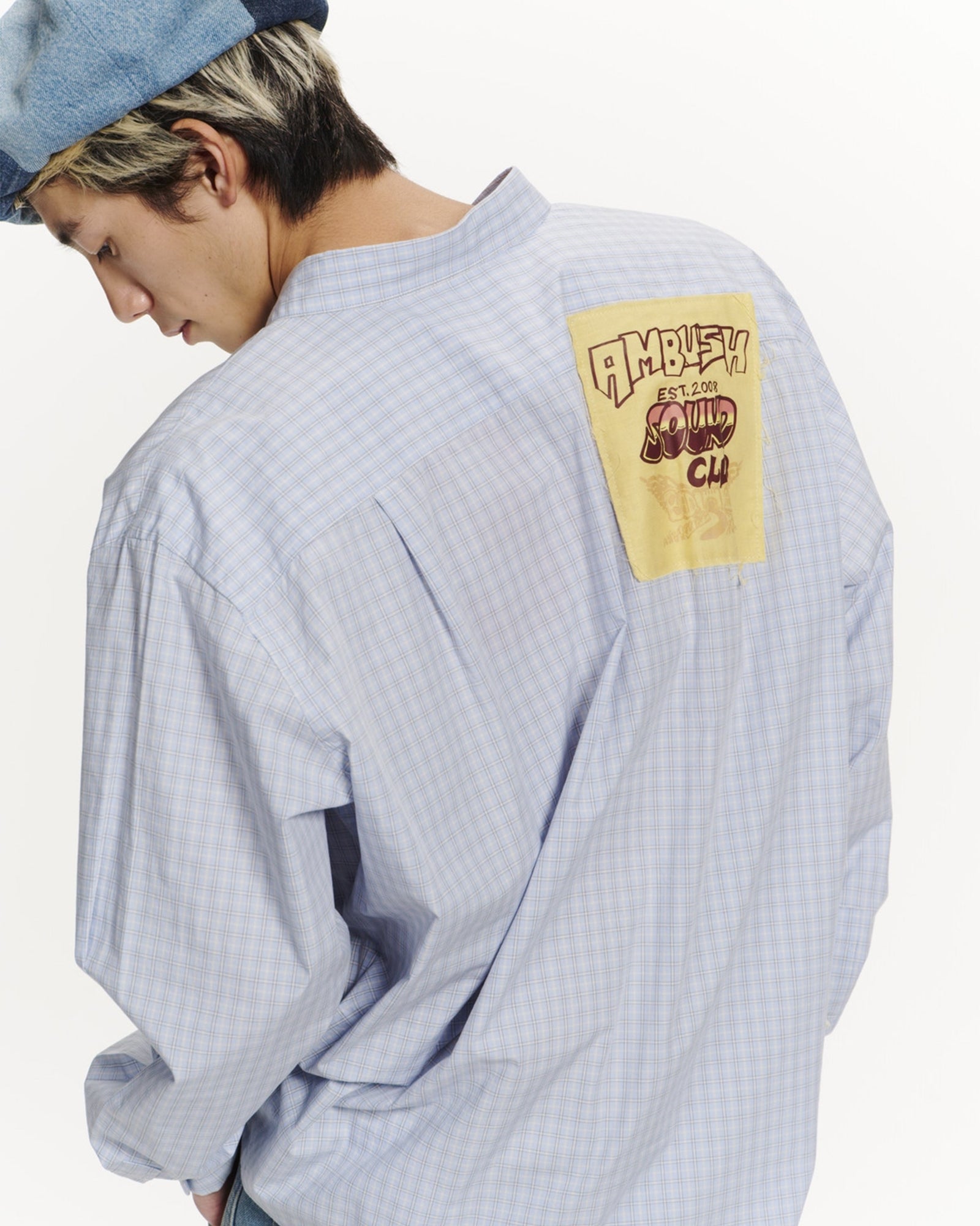 AMBUSH・アンブッシュ - L/S Tシャツ PATCH CHECK L/S SHIRT / L.BLUE