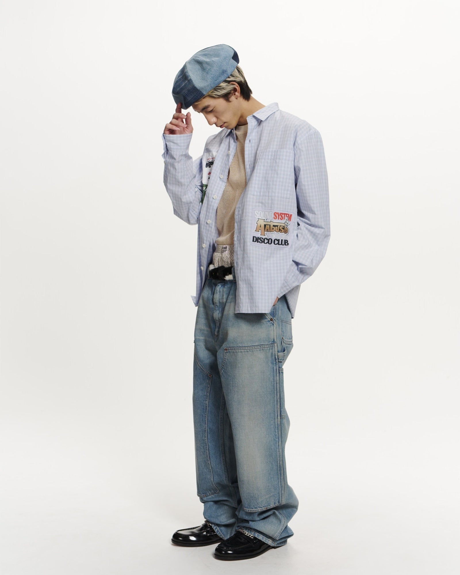 AMBUSH・アンブッシュ - L/S Tシャツ PATCH CHECK L/S SHIRT / L.BLUE