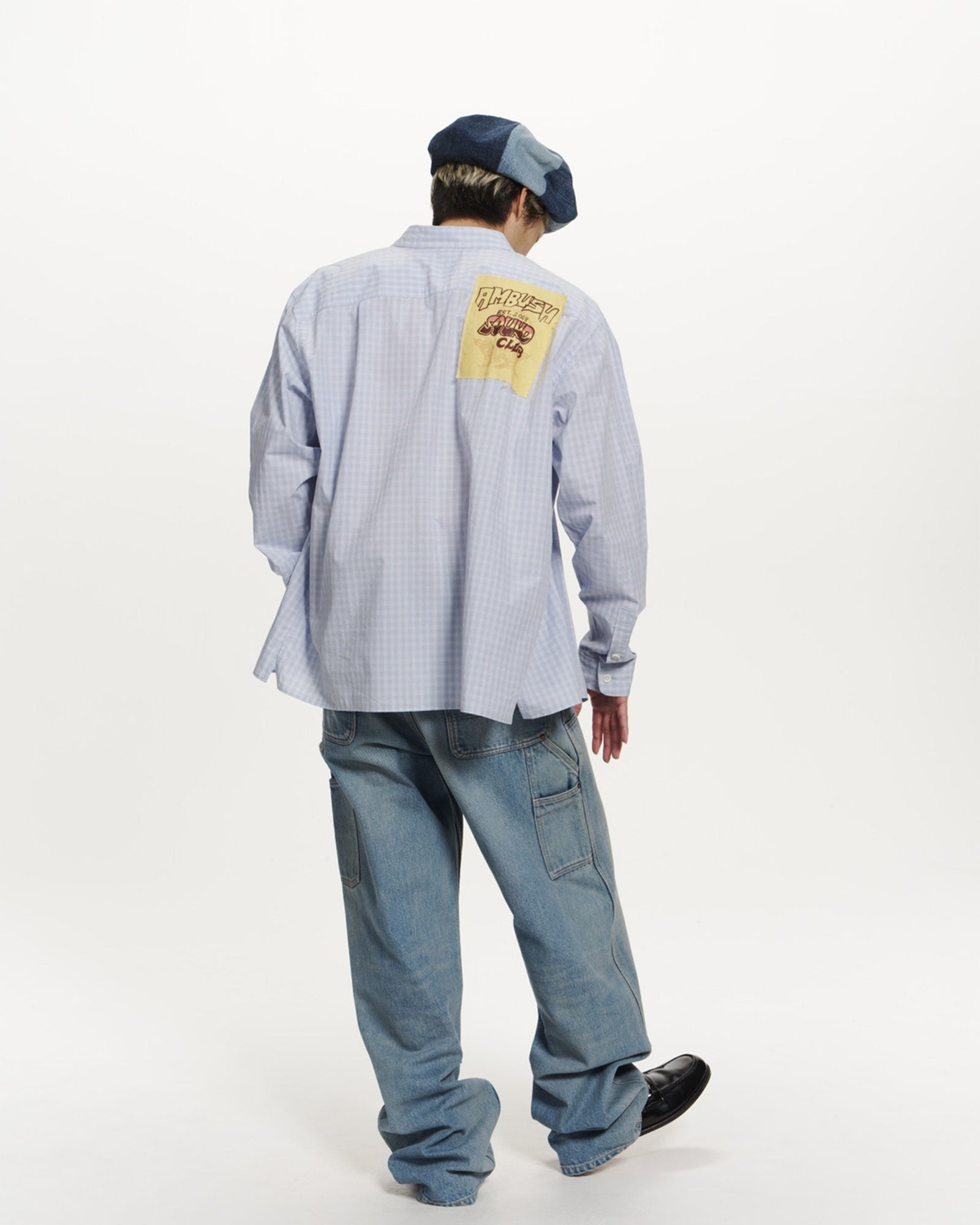 AMBUSH・アンブッシュ - L/S Tシャツ PATCH CHECK L/S SHIRT / L.BLUE