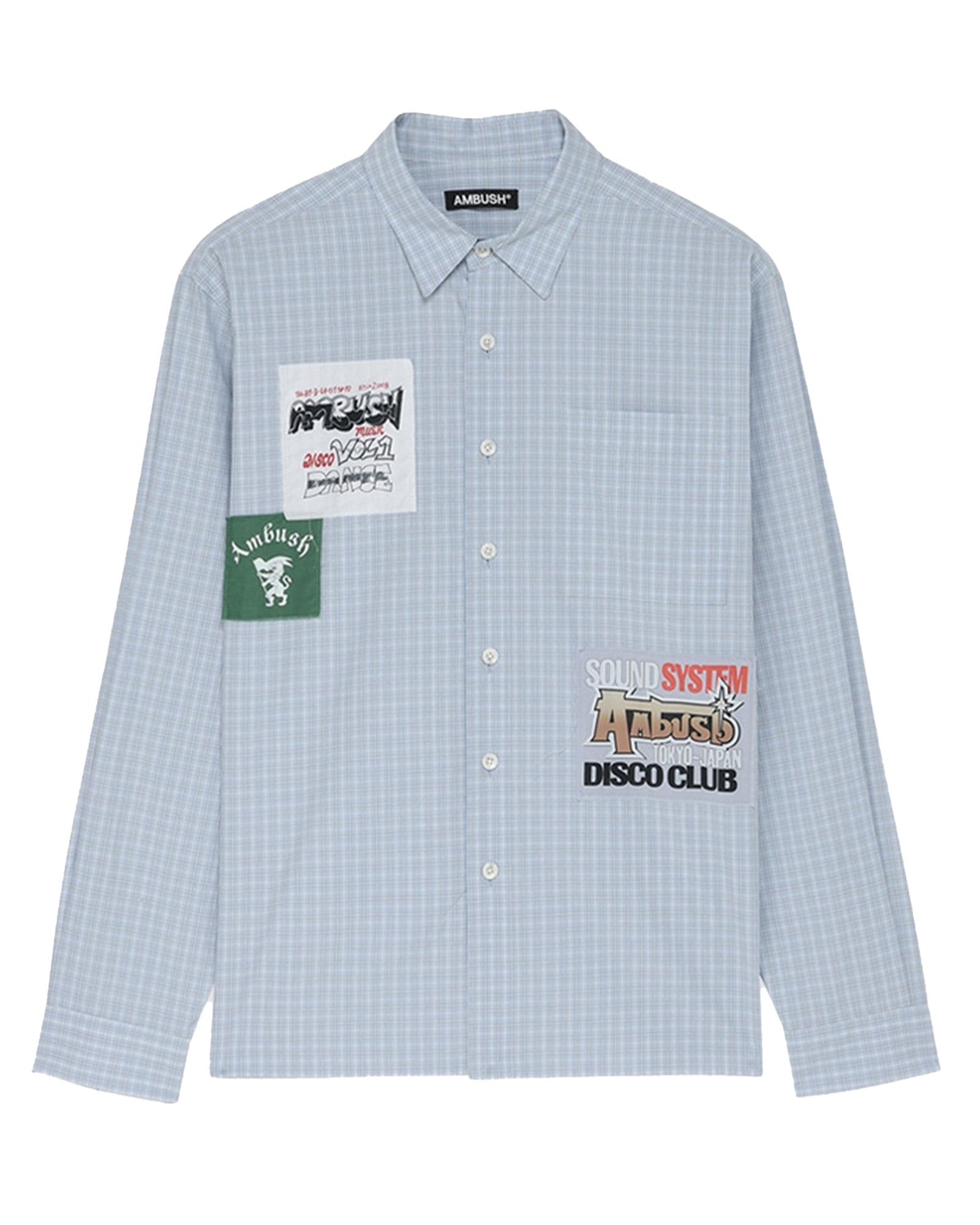 AMBUSH・アンブッシュ - L/S Tシャツ PATCH CHECK L/S SHIRT / L.BLUE