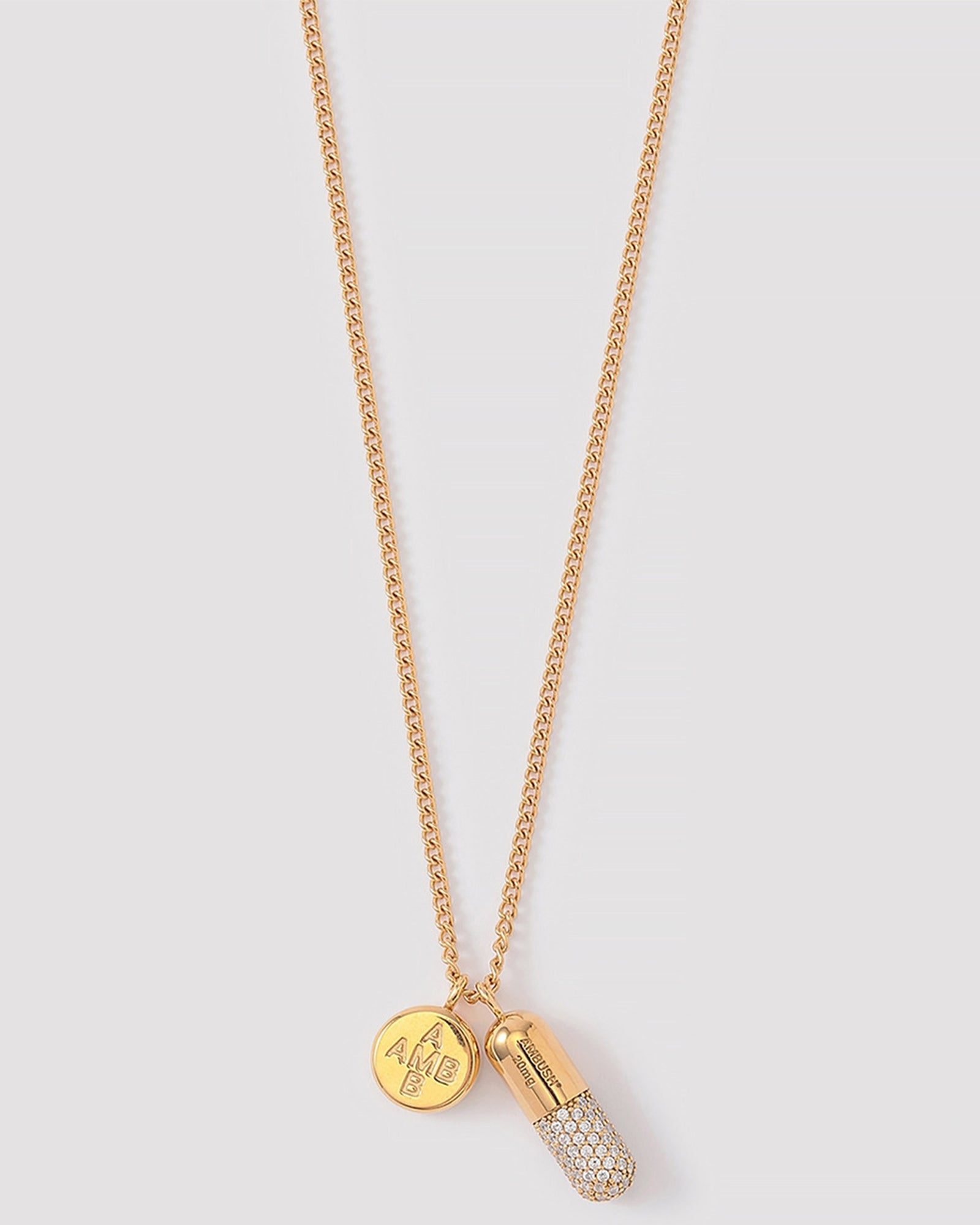AMBUSH・アンブッシュ - ネックレス PAVE PILL CHARM NECKLACE / GOLD