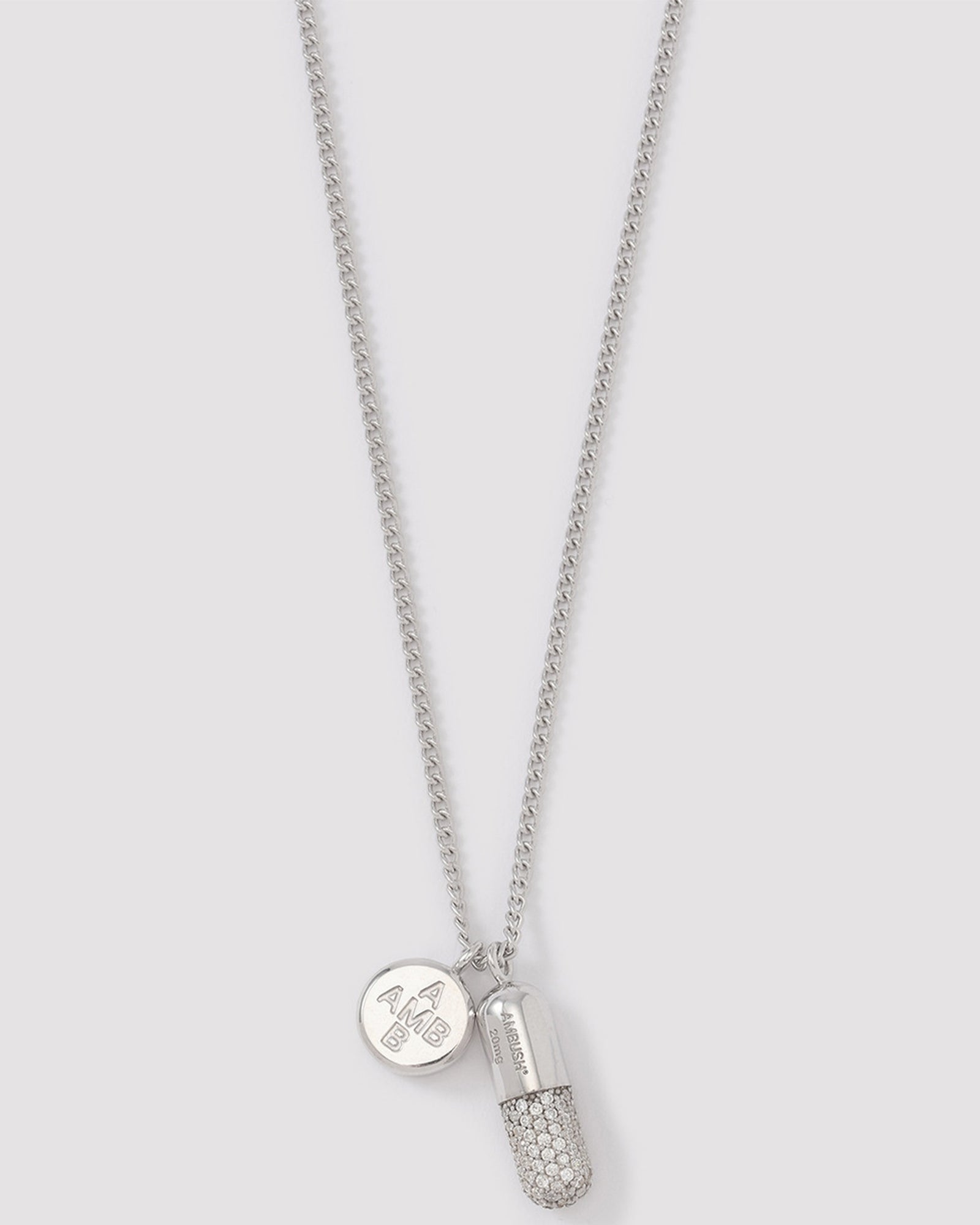 AMBUSH・アンブッシュ - ネックレス PAVE PILL CHARM NECKLACE / SILVER