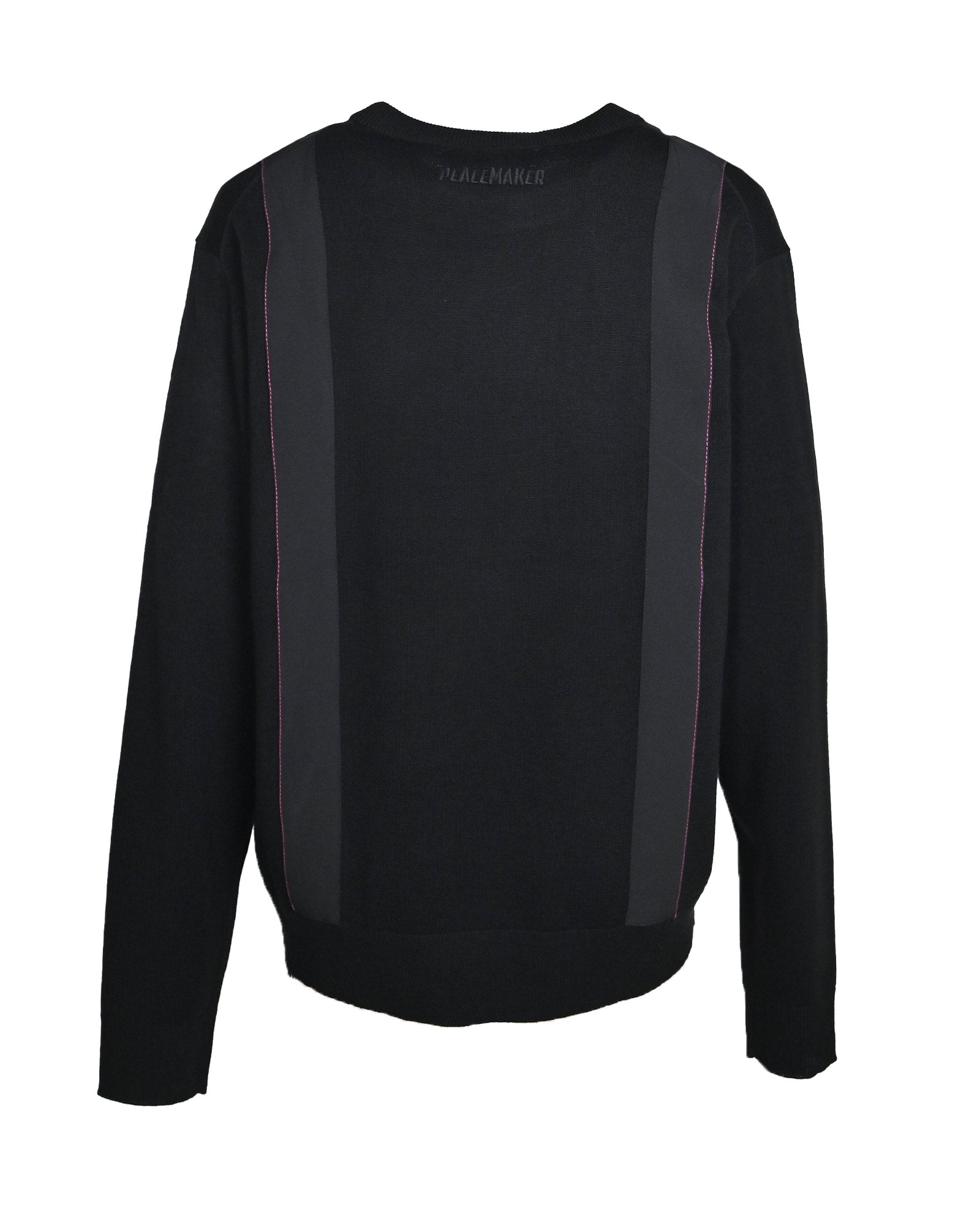 PEACEMAKER OAMC・オーエーエムシー - ニット・セーター APPLIED TAPE KNIT / BLACK