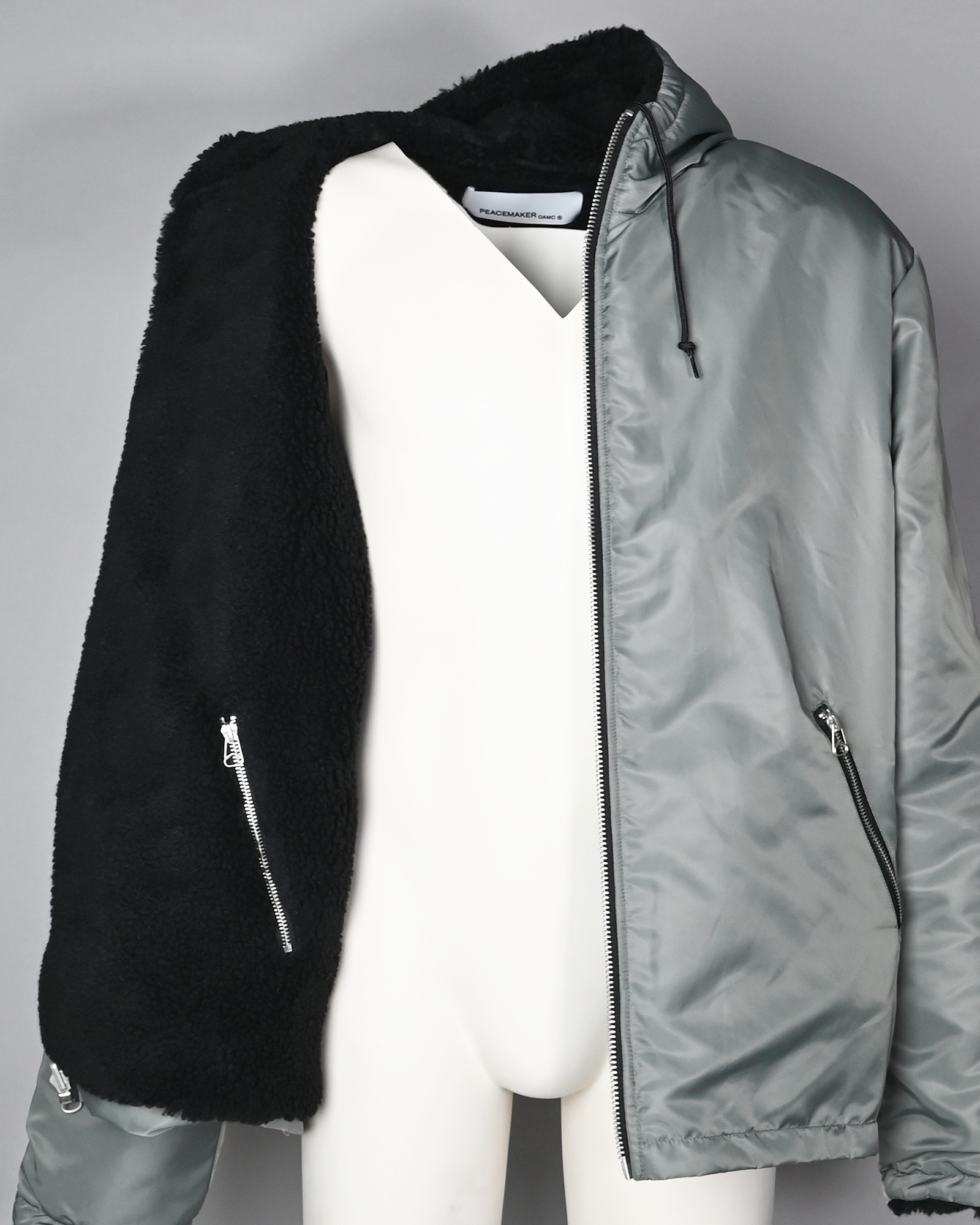 PEACEMAKER OAMC・オーエーエムシー - ジャケット TEDDY REVERSIBLE HOODIE / BLACK