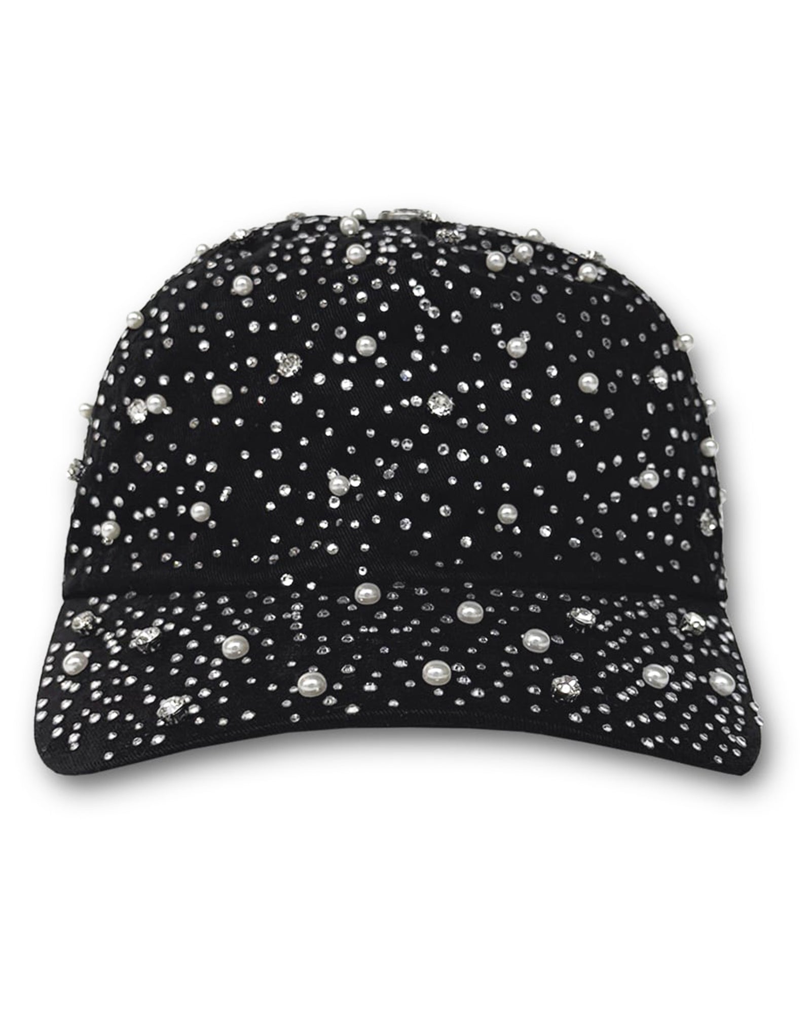BIRTH OF ROYAL CHILD・バース・オブ・ロイヤル・チャイルド - キャップ PEARL & RHINESTONE BASEBALL CAP / BLACK
