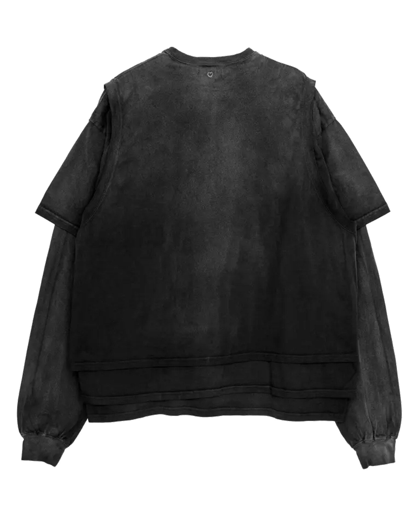 BASICKS・ベイシックス - L/S Tシャツ PIGMENTED 3 LAYERED T-SHIRT / FADE BLACK