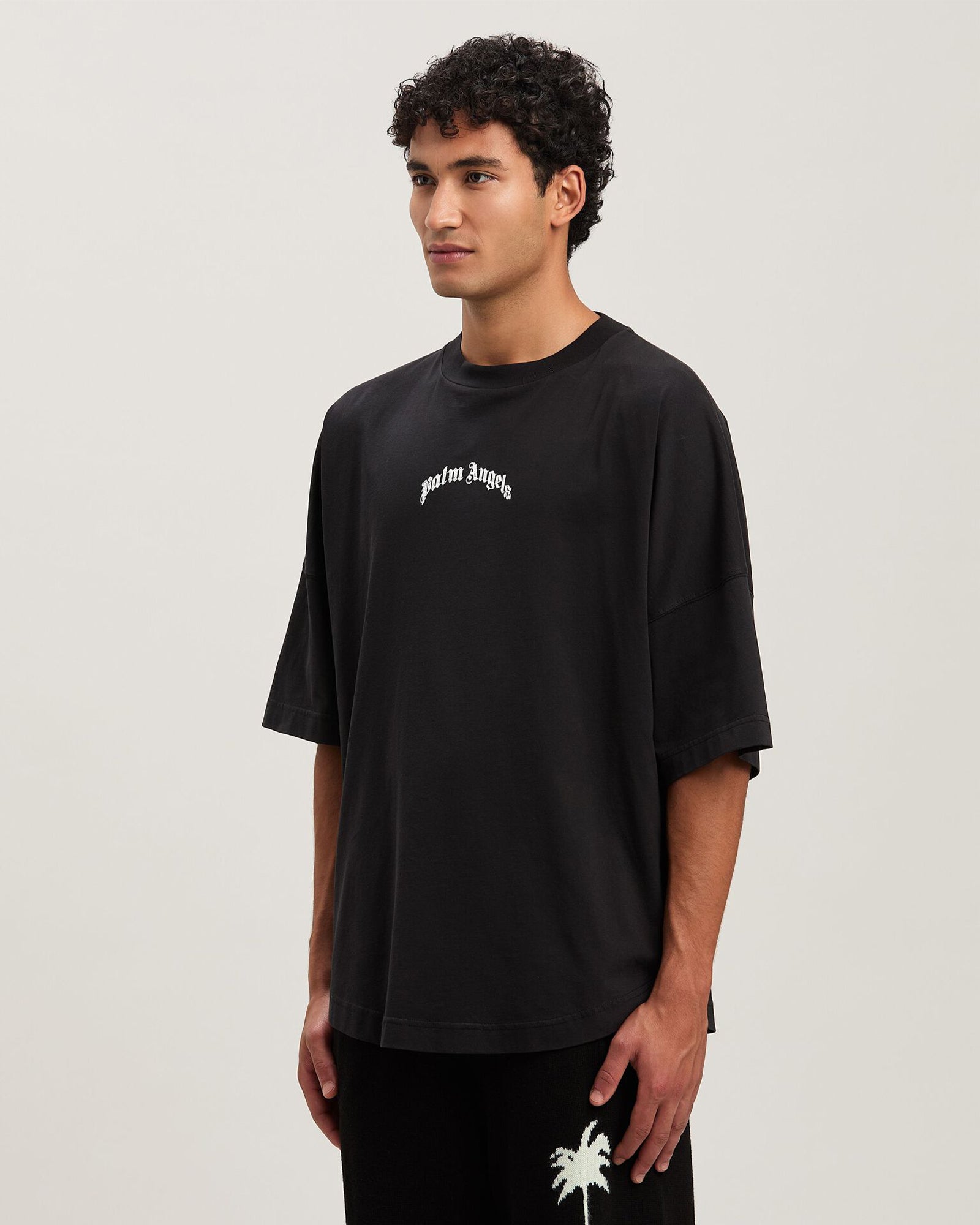 PALM ANGELS・パーム エンジェルス - Tシャツ・カットソー BACK CURVED LOGO OVER TEE / BLACK