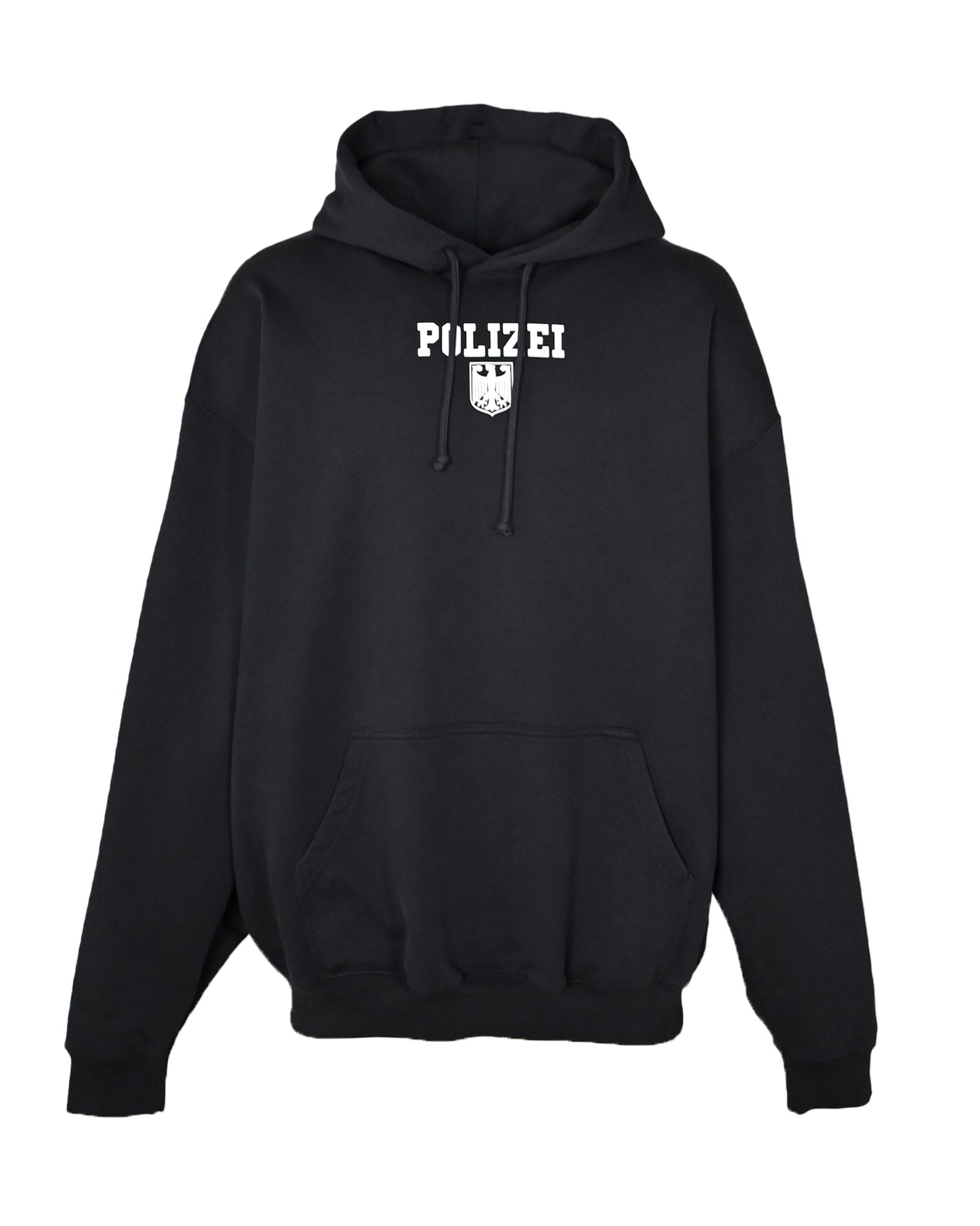 VETEMENTS・ヴェトモン - パーカー・フーディ POLIZEI OVERSIZED HOODIE / WASHED BLACK