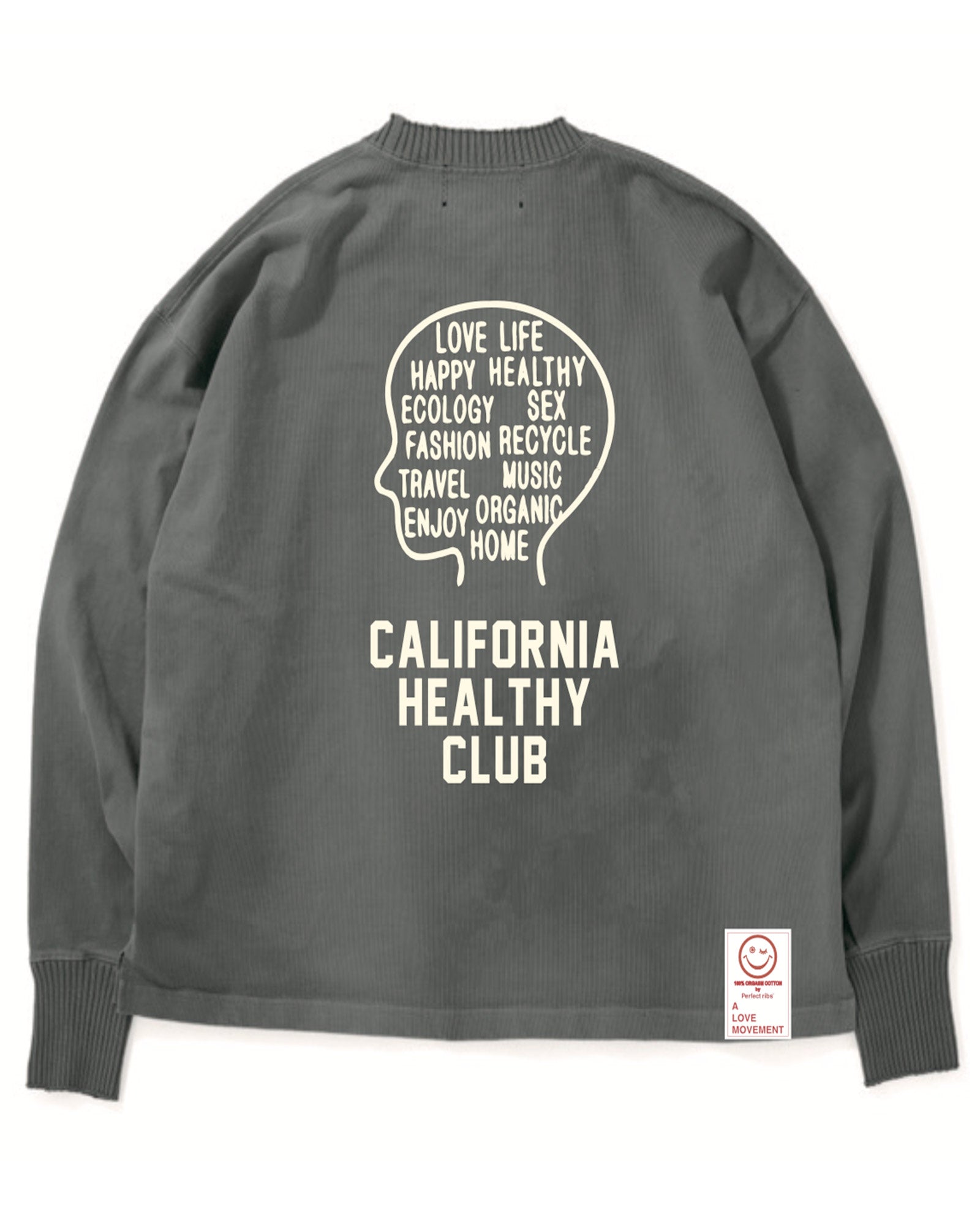 Perfectribs・パーフェクトリブズ - L/S Tシャツ 【CALIFORNIA HEALTHY CLUB】LONG SLEEVE T SHIRT / FADE BLACK