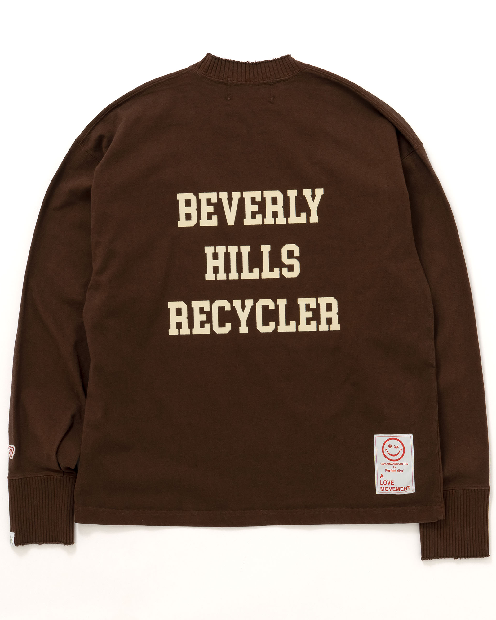 A LOVE MOVEMENT・ア・ラブ・ムーブメント - L/S Tシャツ Perfect ribs × A LOVE MOVEMENT LONG SLEEVE T SHIRTS / BROWN
