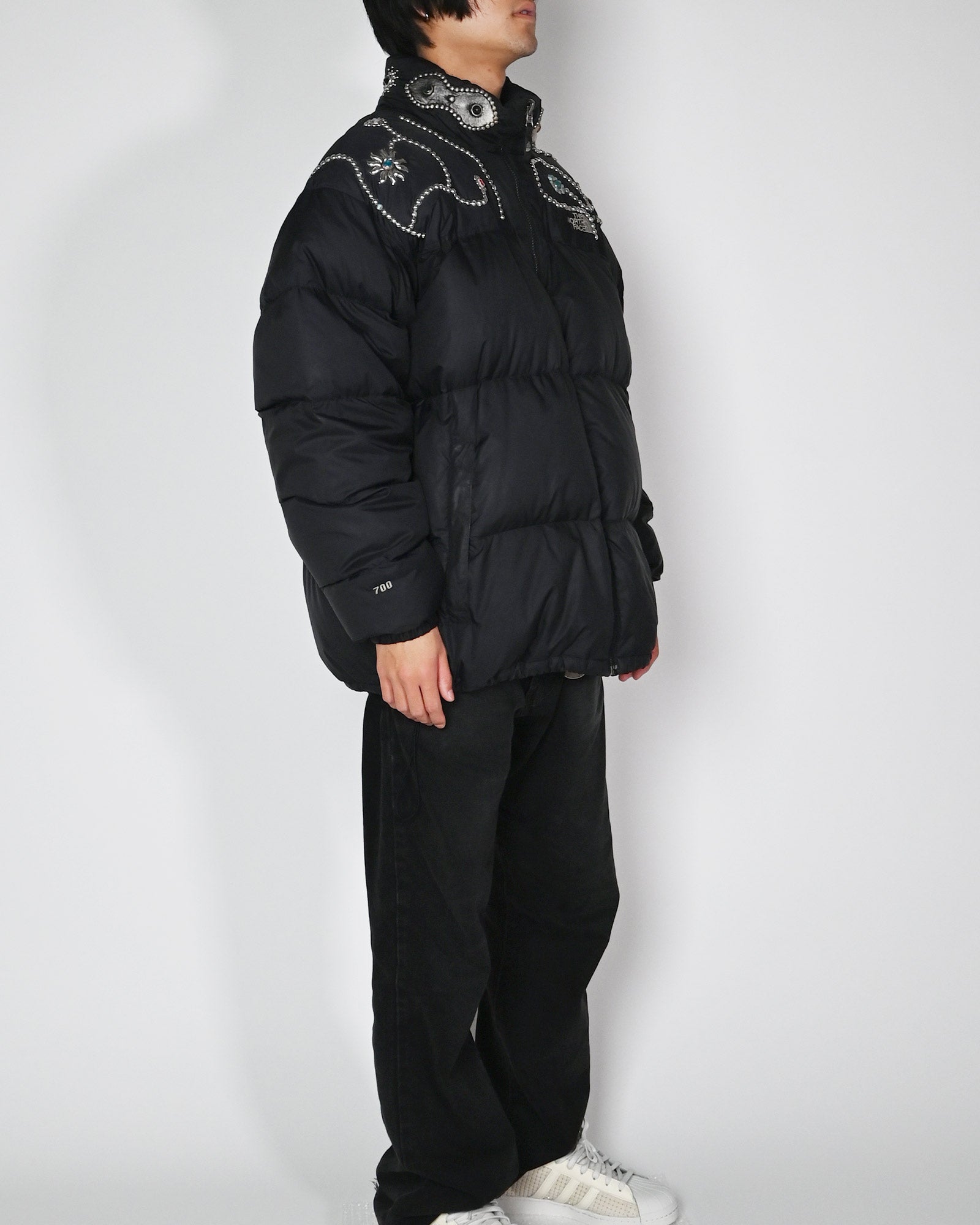 PROLETA RE ART・プロレタ リ アート - ダウンジャケット STUDS CUSTOMIZED VINTAGE DOWN JACKET(XXXL) / MULTI