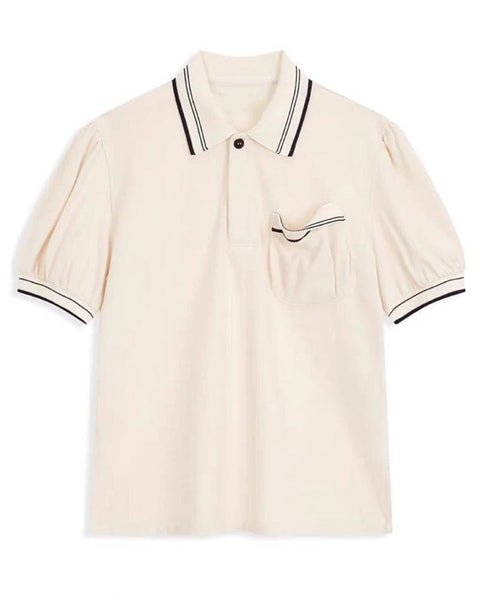 OPEN YY (オープン ワイワイ) ASS26 PUFFY PIQUÉ POLO / CREAM